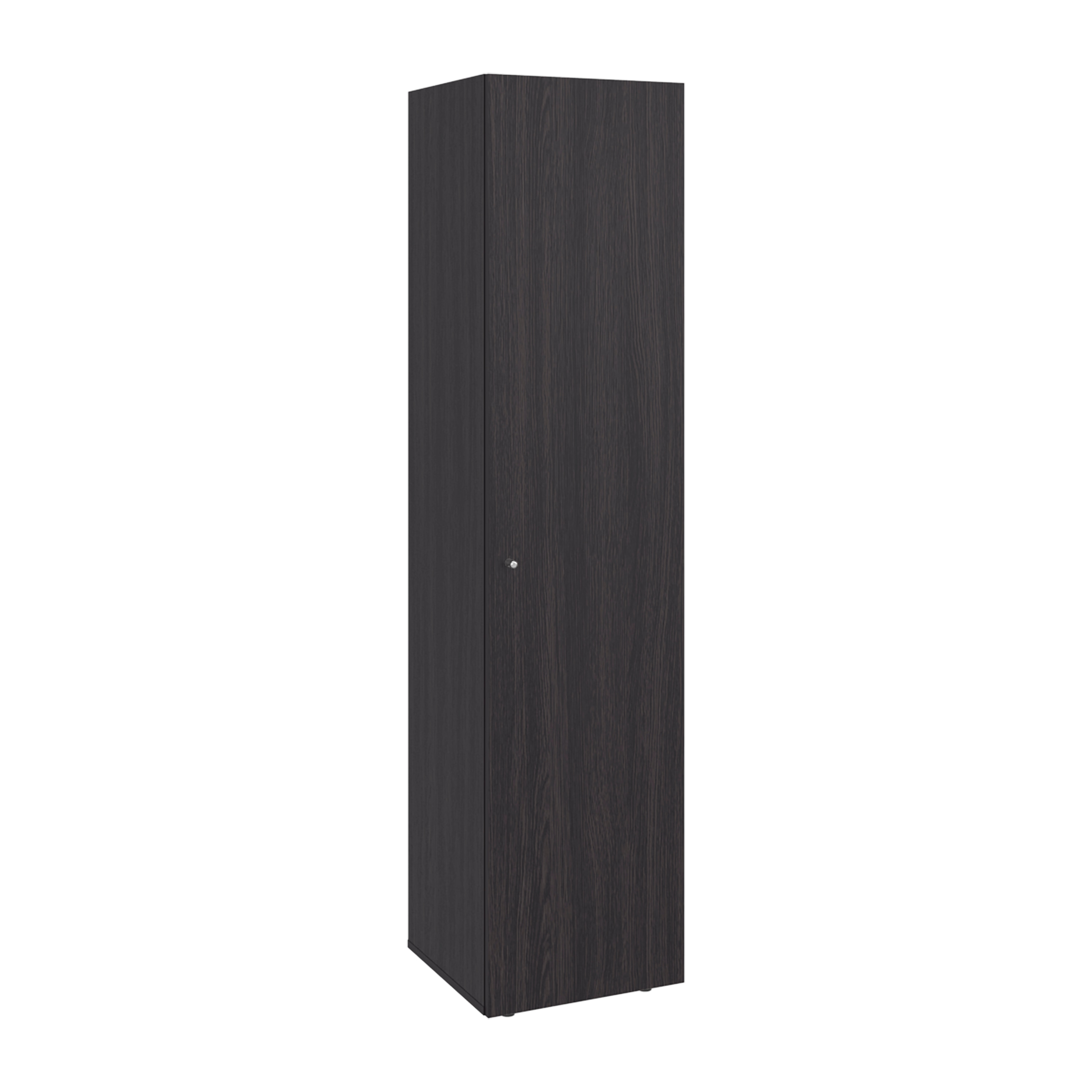 JUSHUA Dark Walnut Freestanding Linen Cabinet with Single Door and 4 Interior Shelves for Bathroom Bedroom and Laundry Room