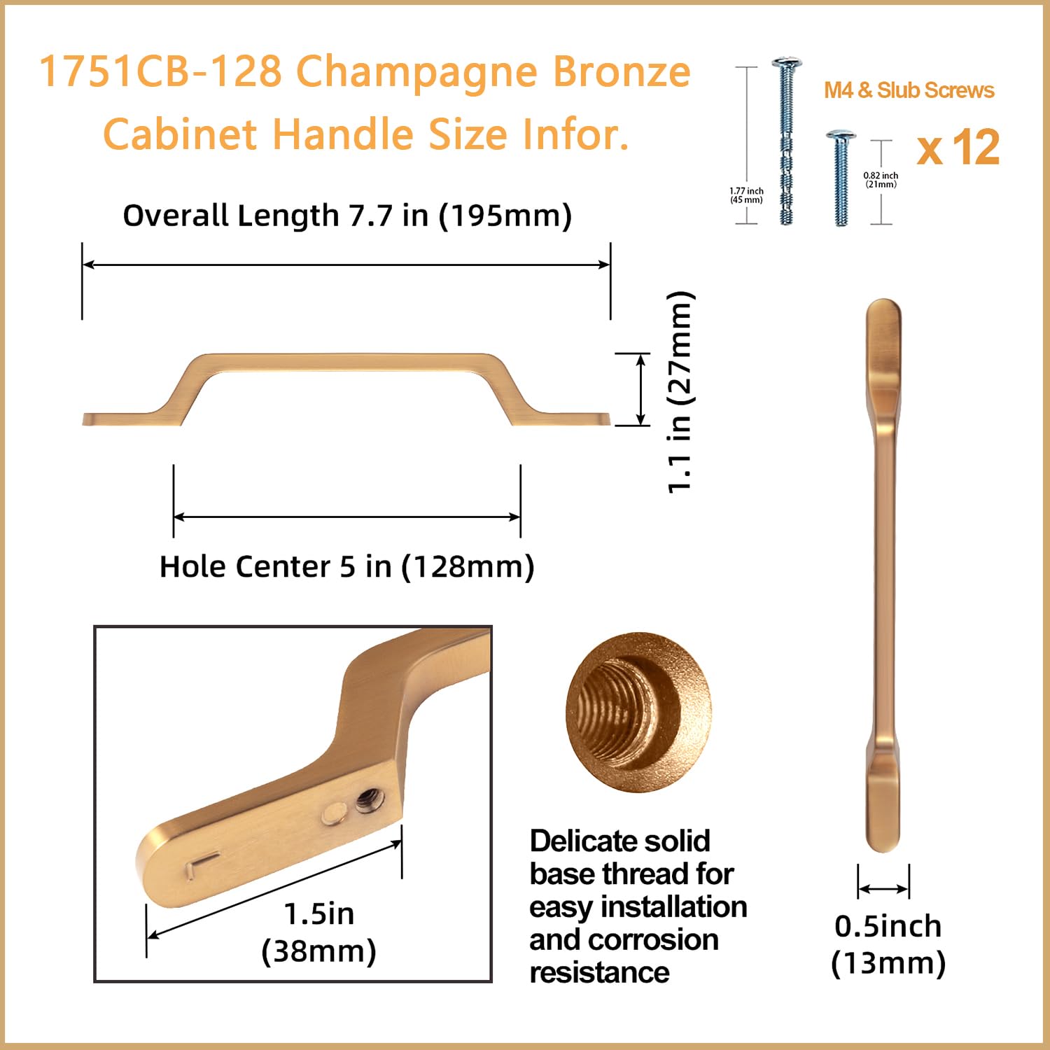 Miaokesen 1751CB-128 Cabinet-Pulls - View #2