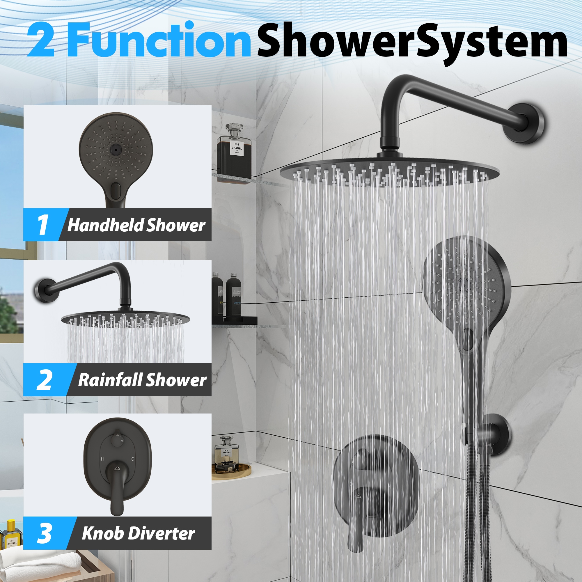 CASAINC CS3602-16BG Showerhead-Bar-Panels - View #6