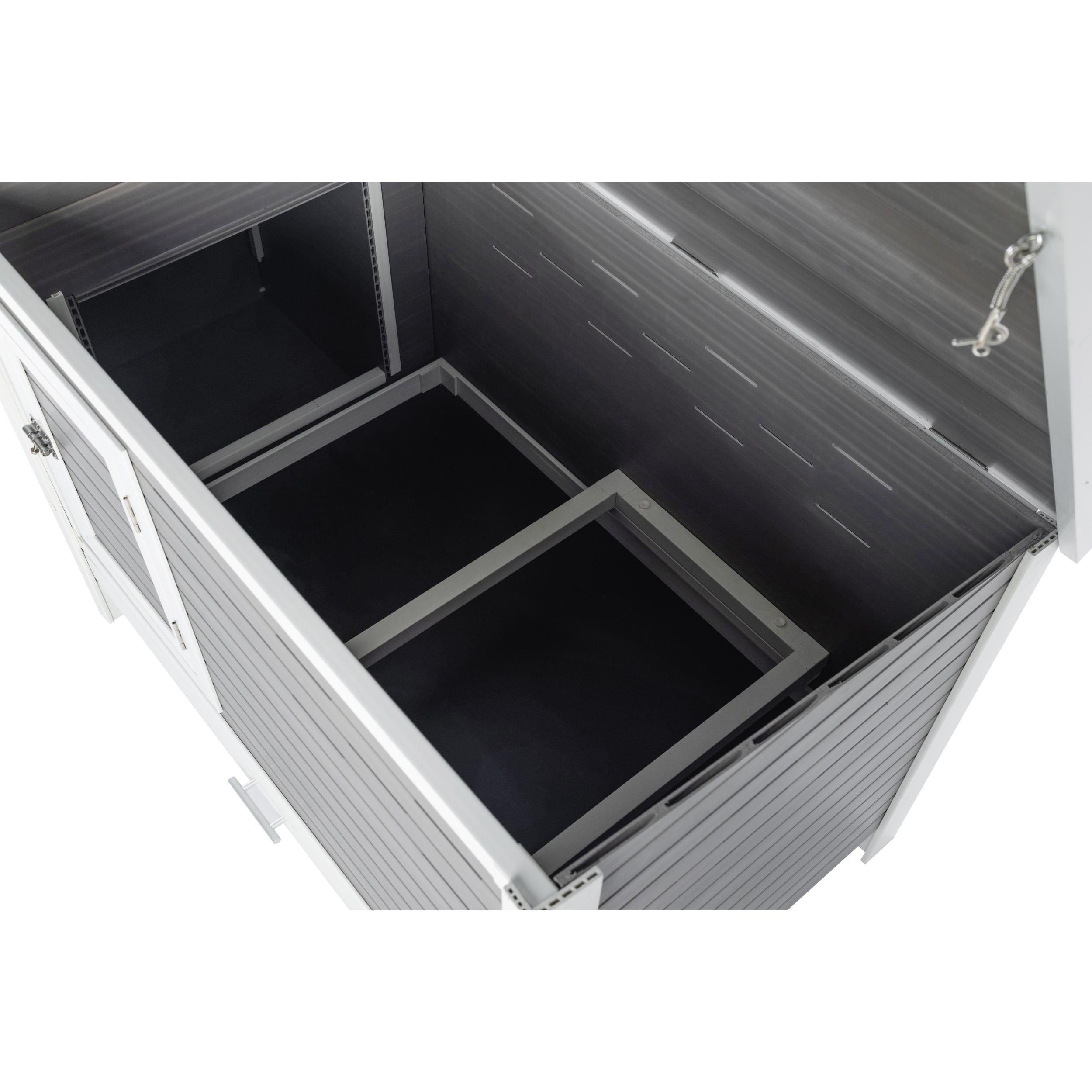Gray and White ECOFLEX Outdoor Chicken Coop with Removable Tray