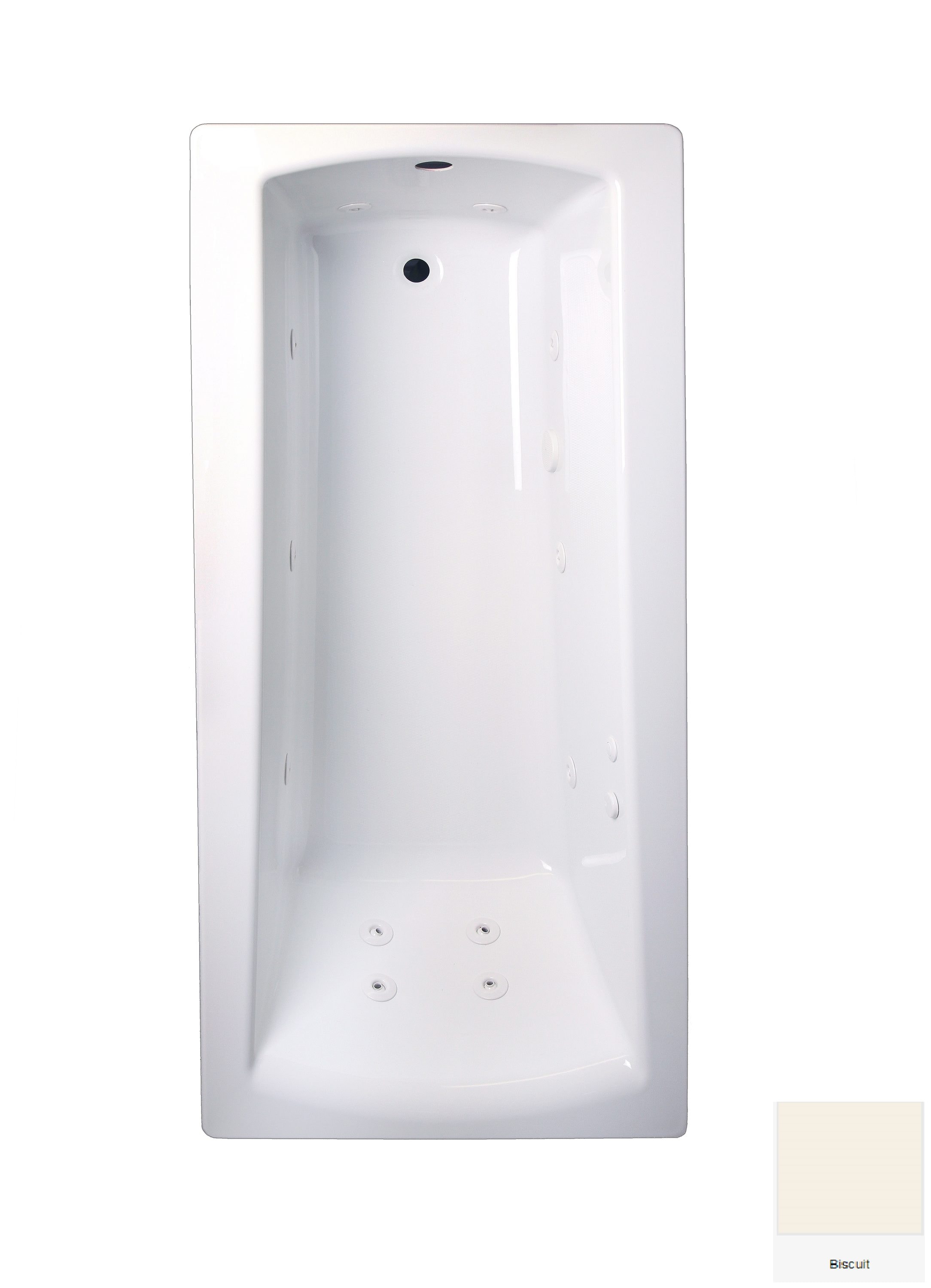 Boston 2 32-in x 72-in Biscuit Acrylic Drop-In Whirlpool Tub (Reversible Drain) in White | - Laurel Mountain 7232BW528