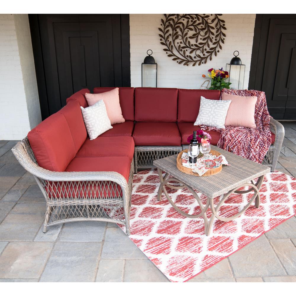 Leisure Made 497652-RED Patio-Conversation-Sets - View #2