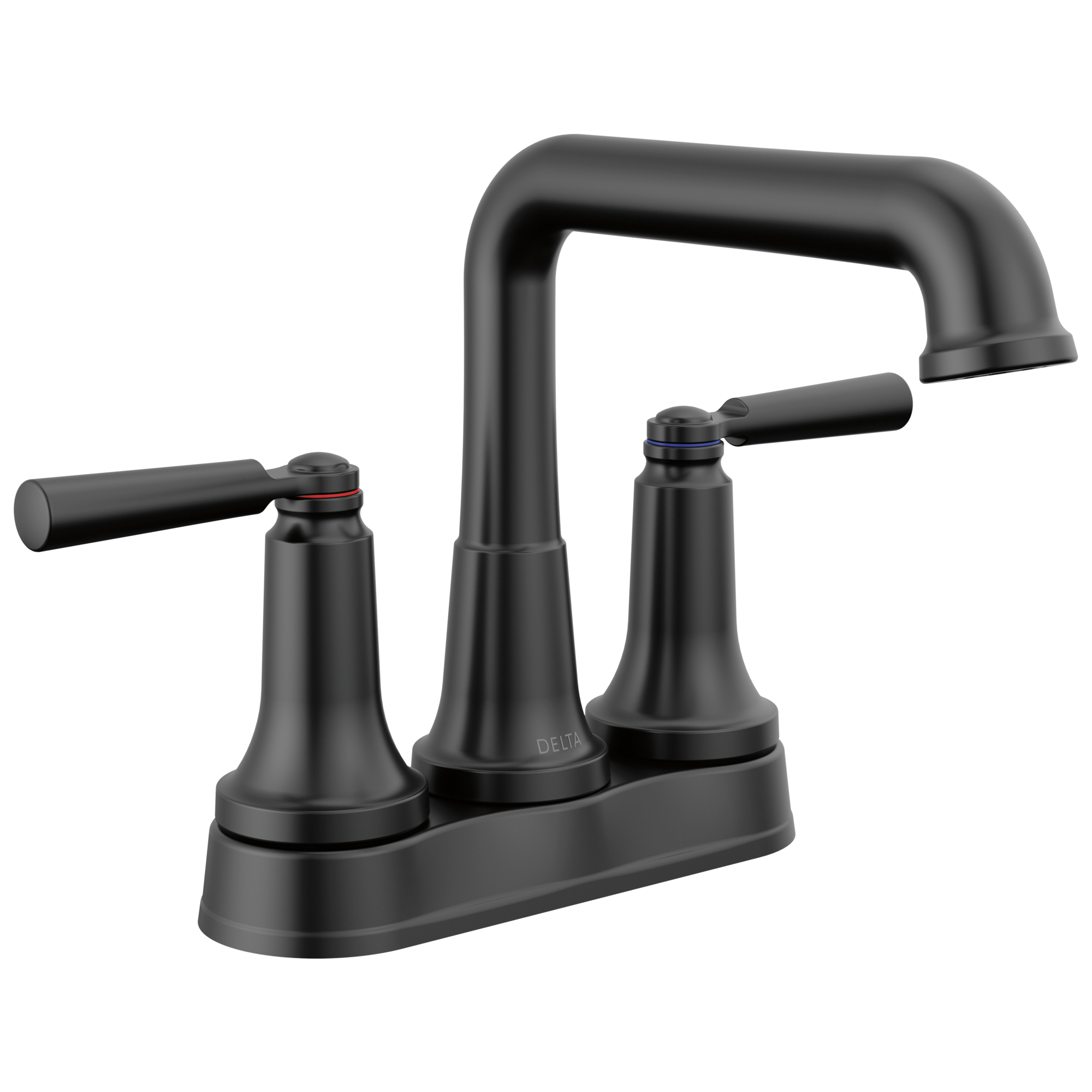 Delta Saylor Matte Black 2 Handle 4 In Centerset Watersense Low Arc Bathroom Sink Faucet With 2434