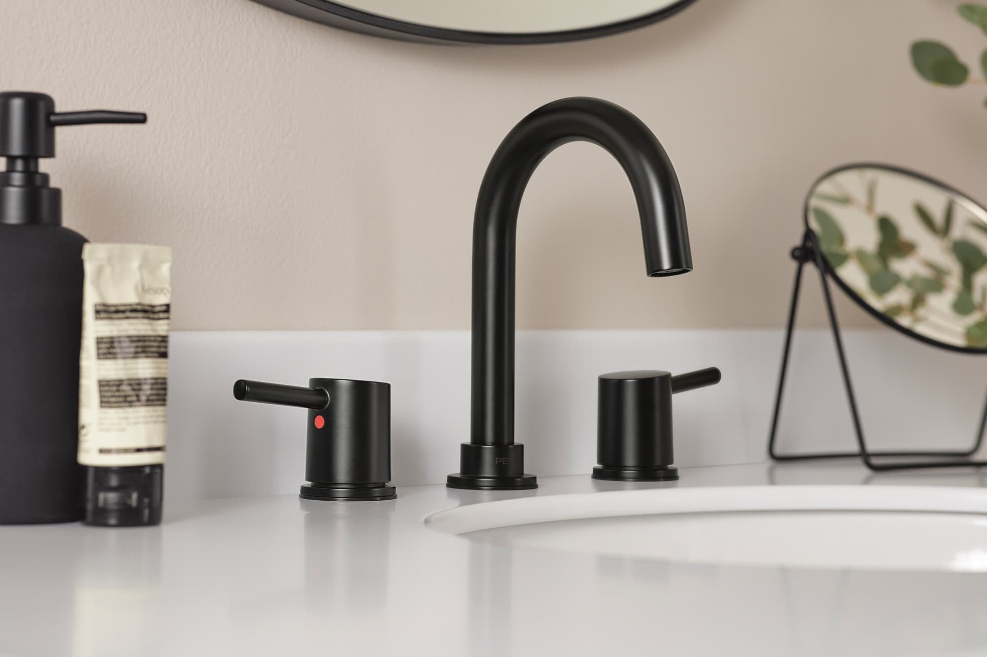 Precept Matte Black 2-Handle Widespread Bathroom Faucet