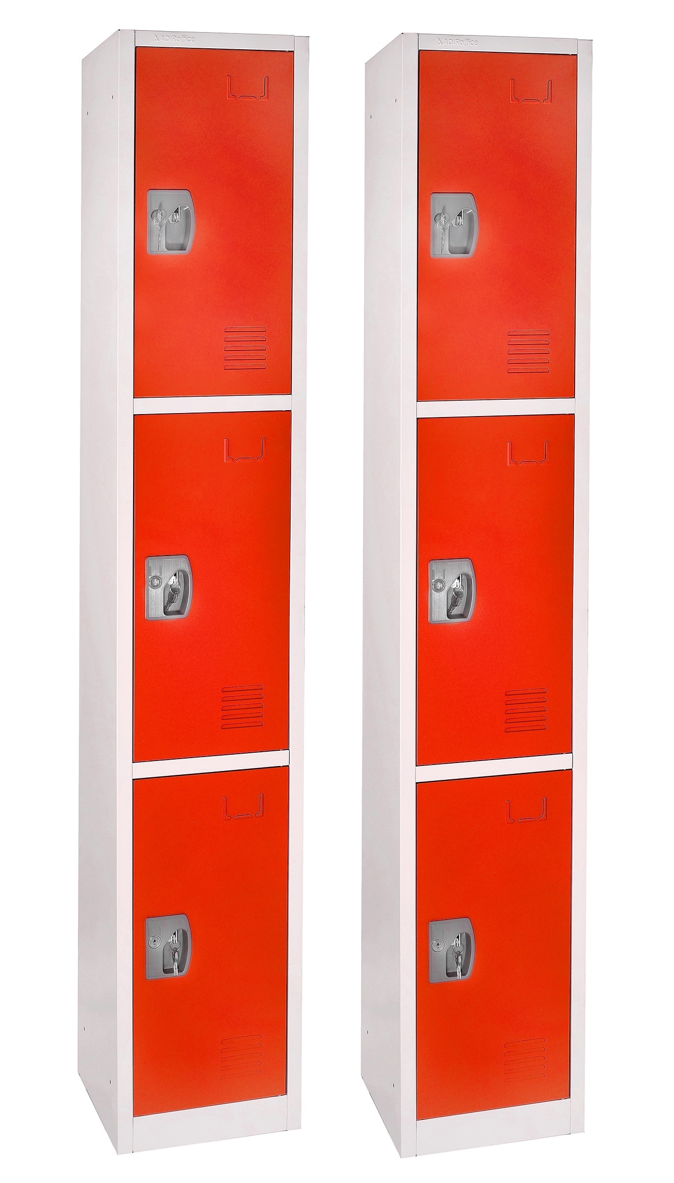 Red Steel 72'' Freestanding Office Locker with Adjustable Shelving