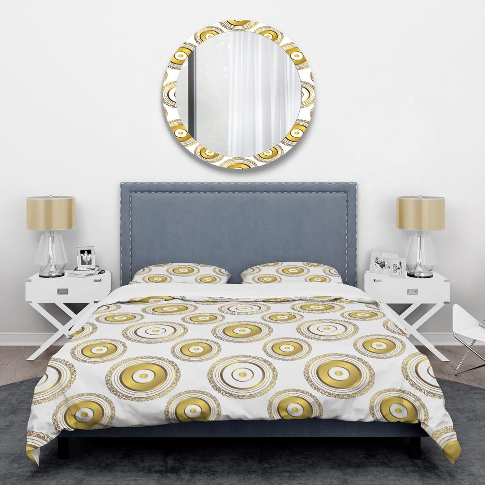 Designart BED24540-K 3 -Piece Gold King Duvet cover Set