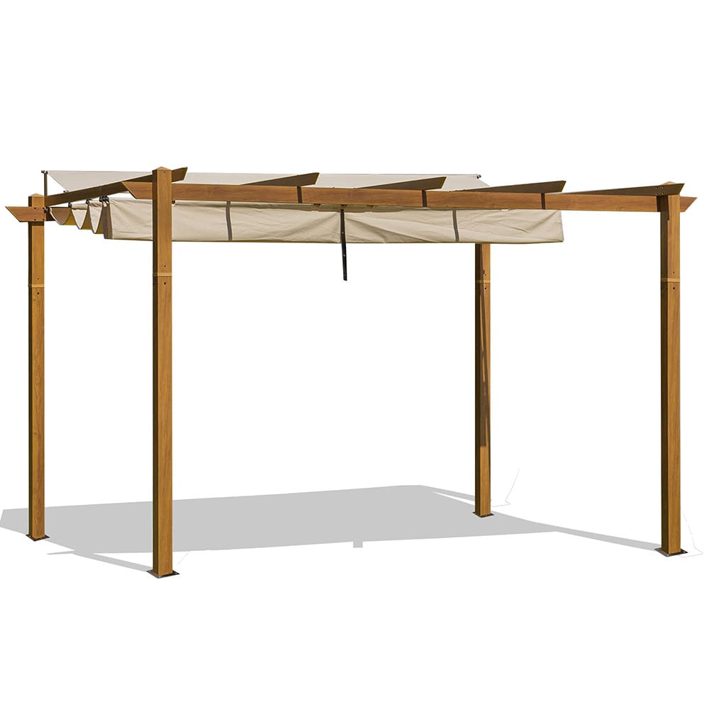 Sunrinx 13-ft x 9-ft Rectangular Wood-looking Standard Canopy in the ...