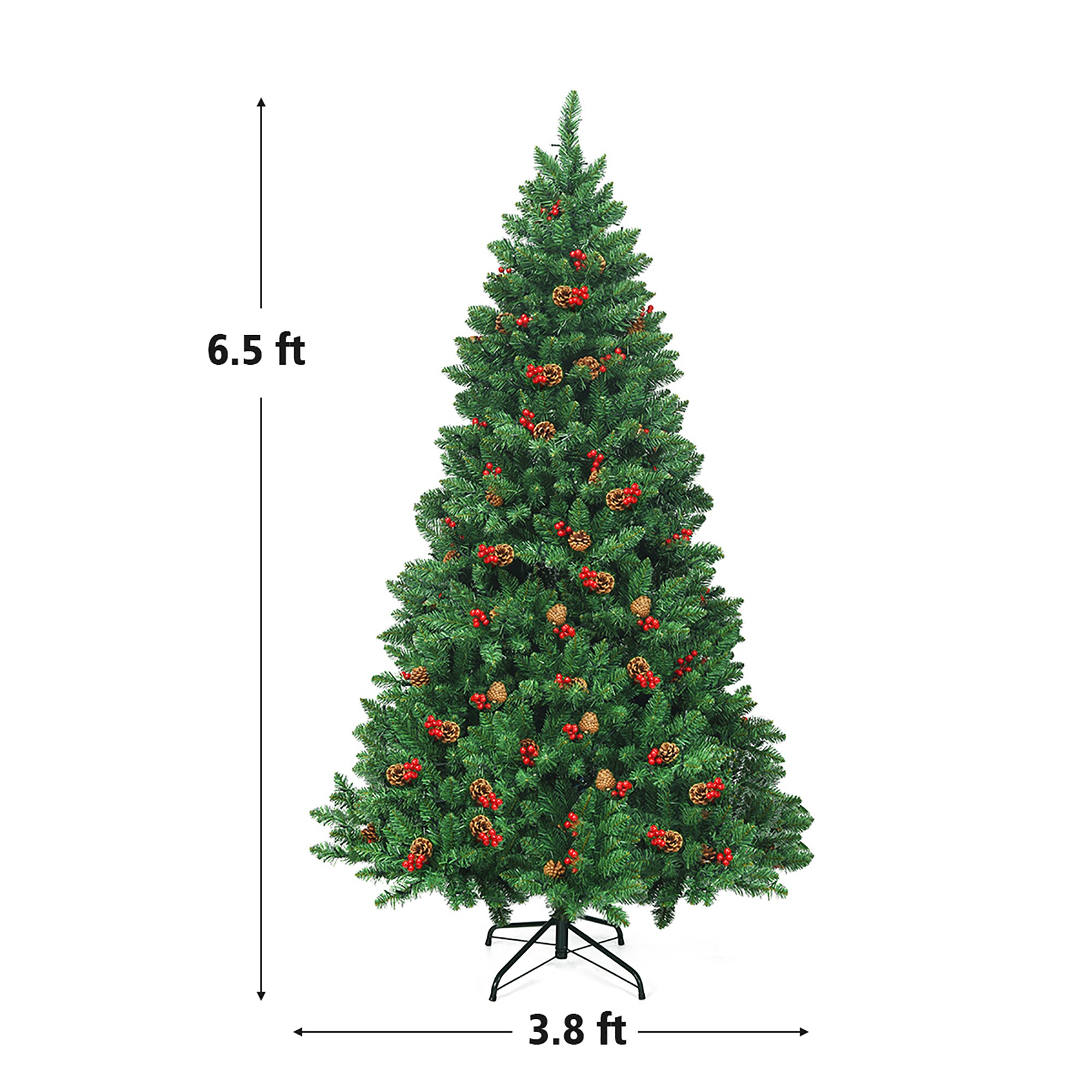 6.5 ft Pre-Lit Green Spruce Christmas Tree with LED Lights