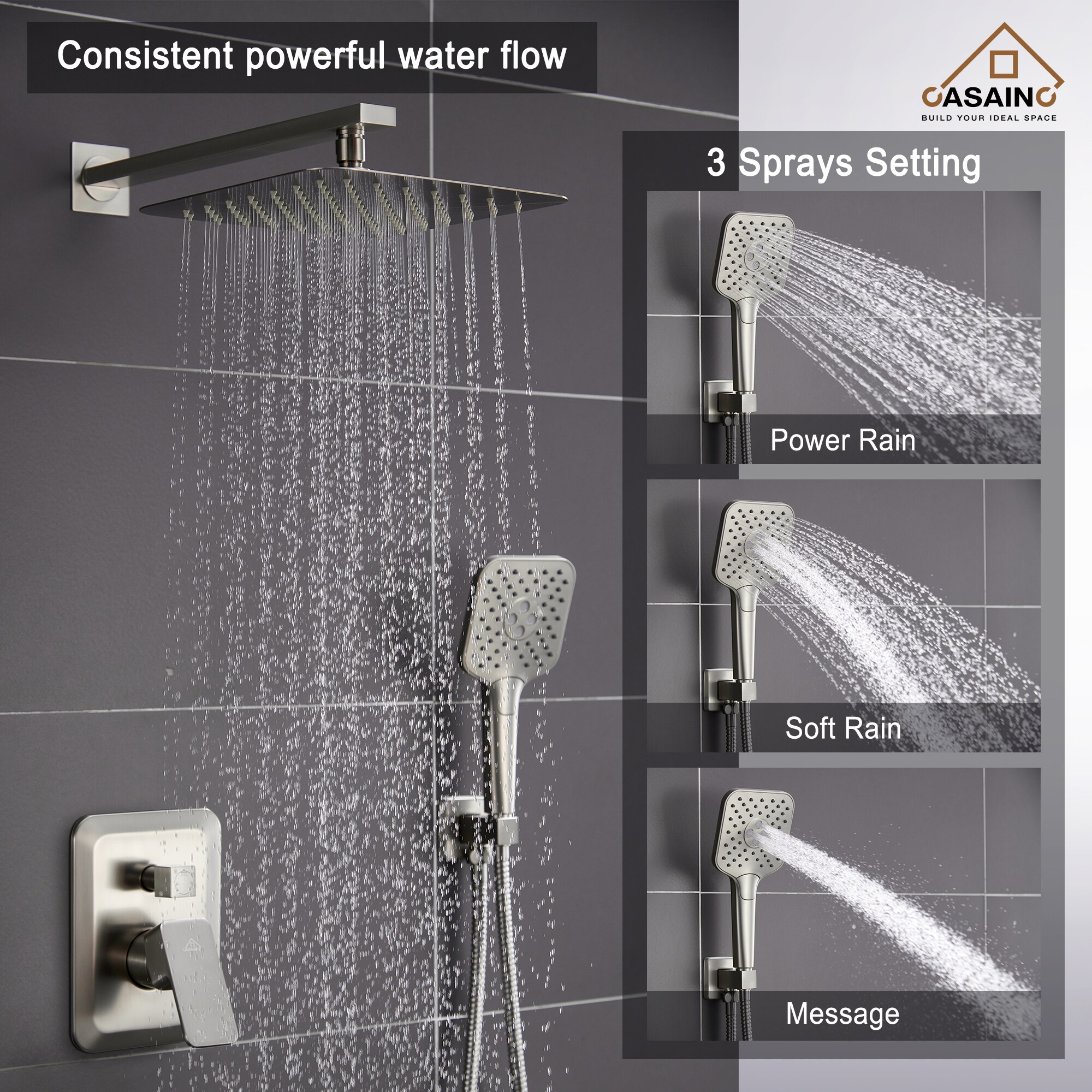 CASAINC HM-B206-SQ-BN Tub-Shower-Faucets - View #7