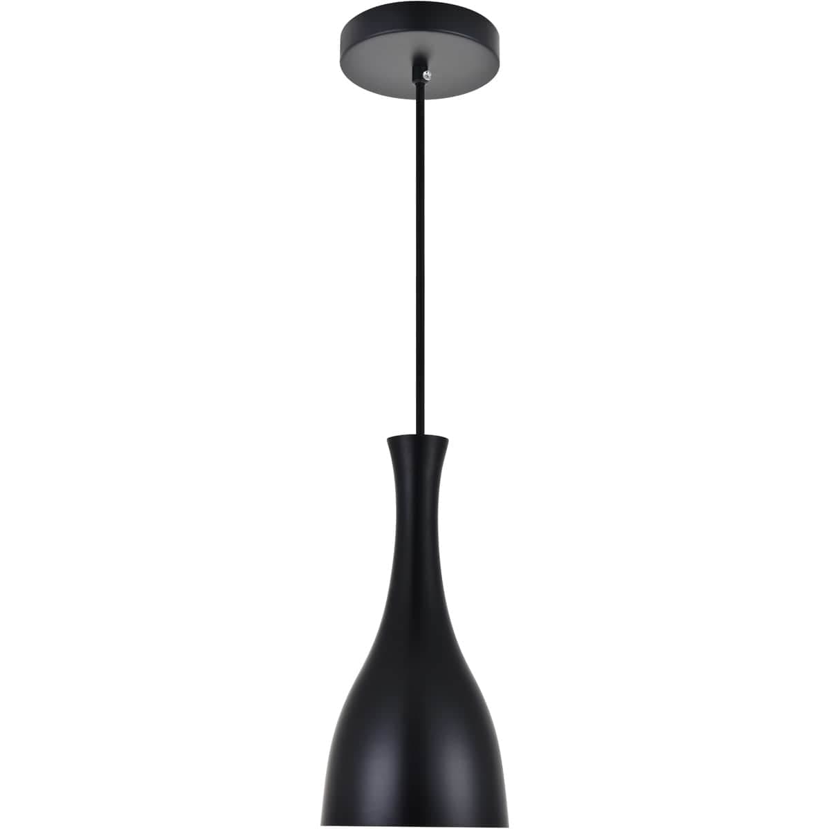 Elegant Lighting 1795895 Living District LD2407BK Aiken 1 Light 6 inch Black Pendant Ceiling Light