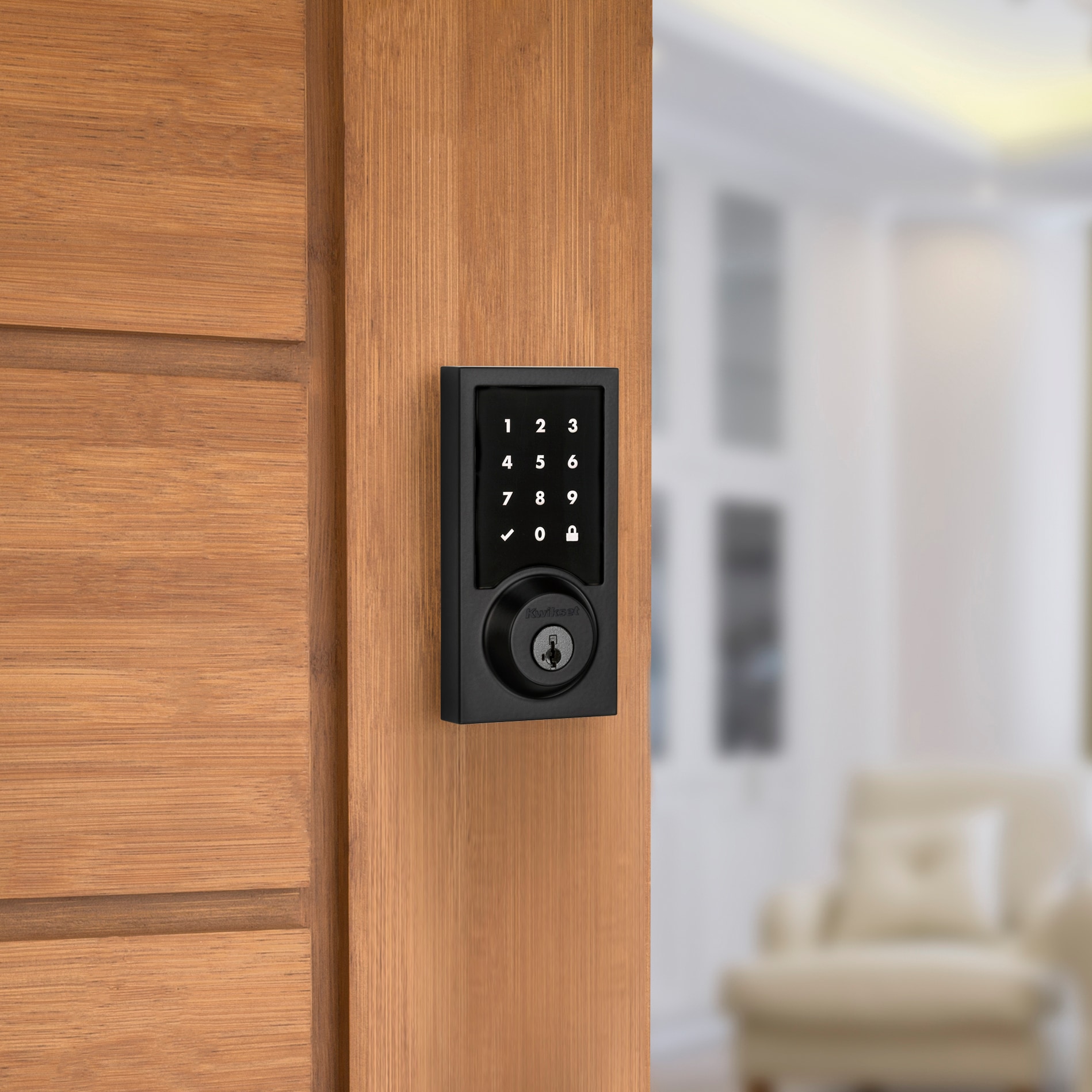 Kwikset Premis Matte Black Bluetooth Compatibility Single Cylinder ...