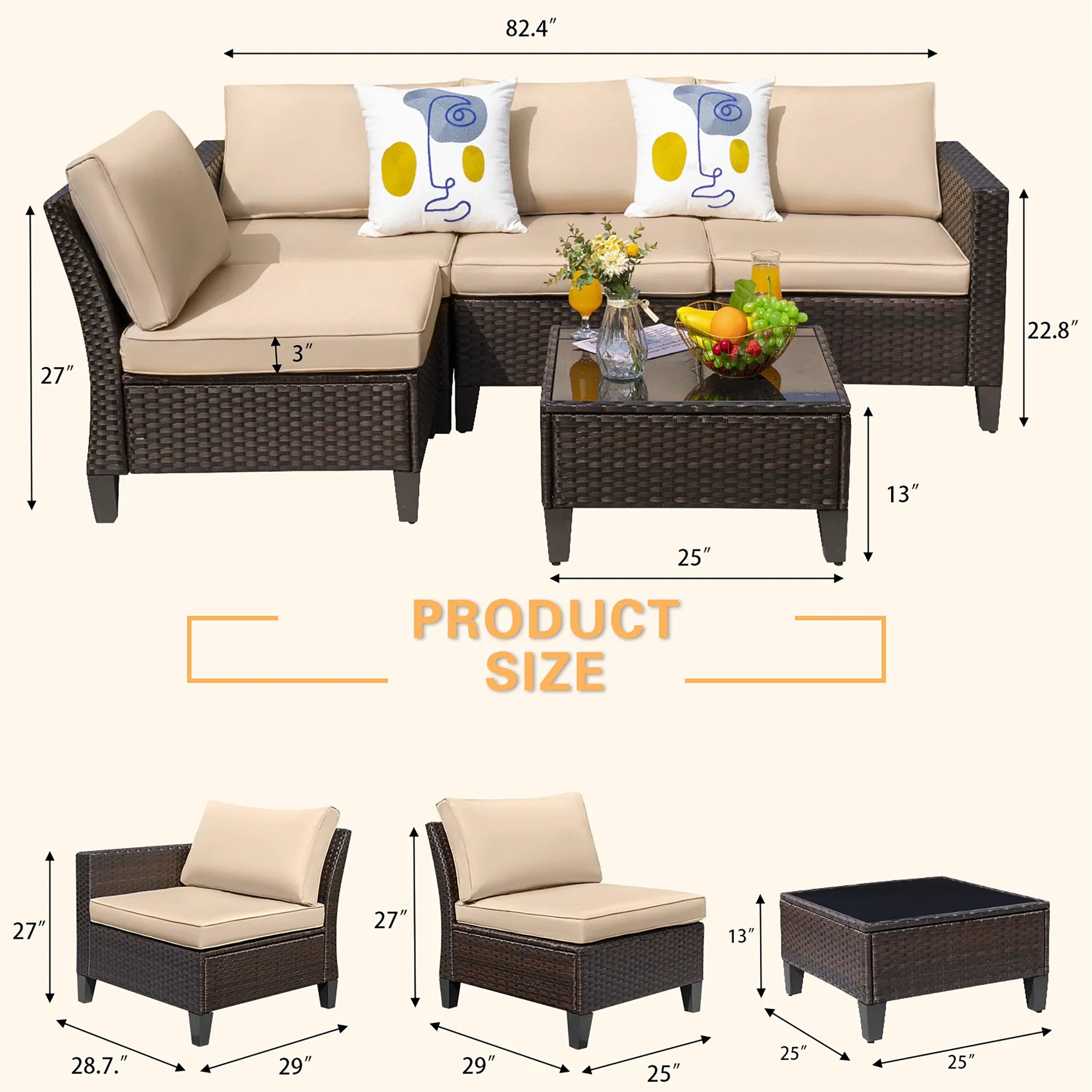 Vineego LS-52CC0PAC0PBG Patio-Conversation-Sets - View #7
