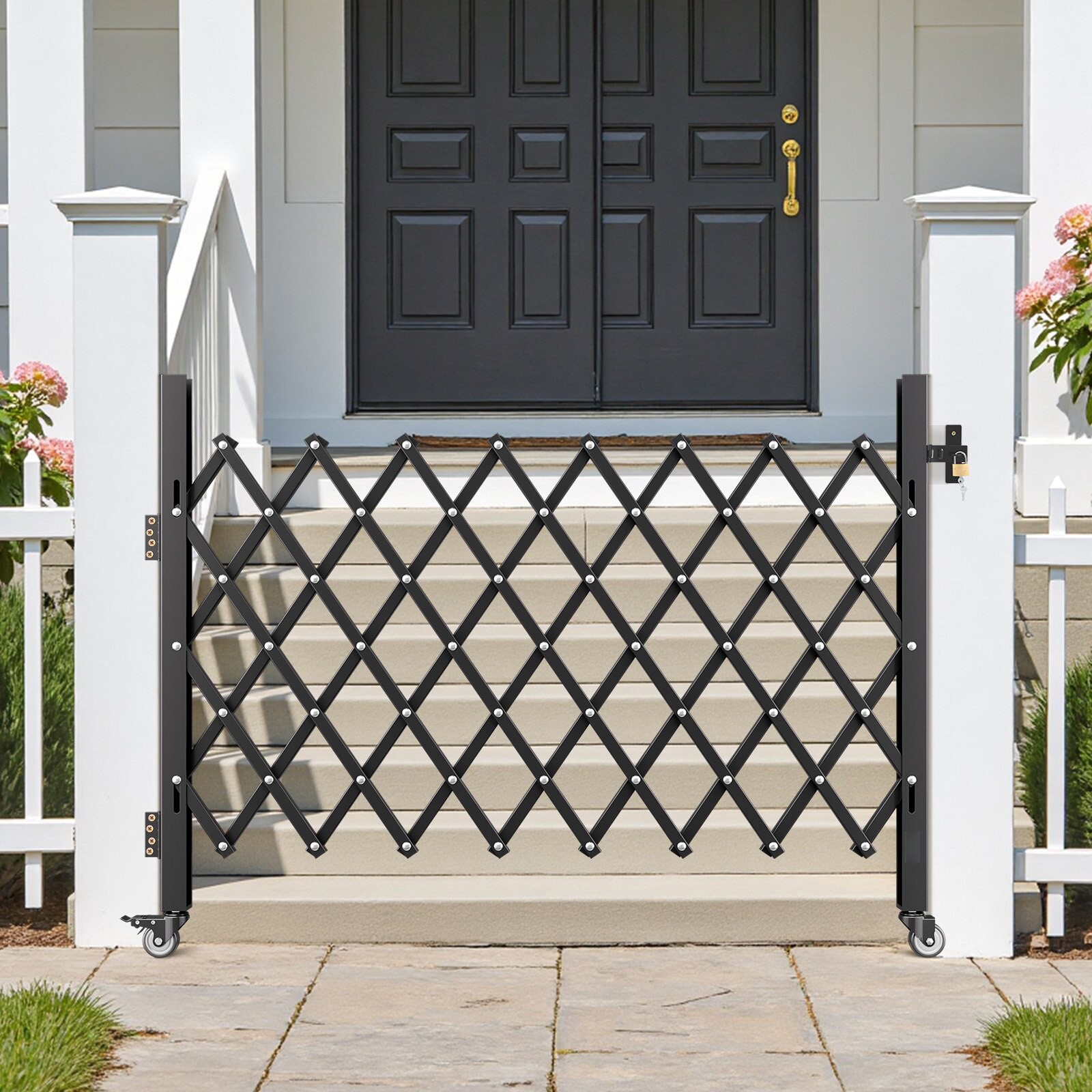 Mecale Single Folding Security Gate 66.93-in W x 51.57-in H Steel ...