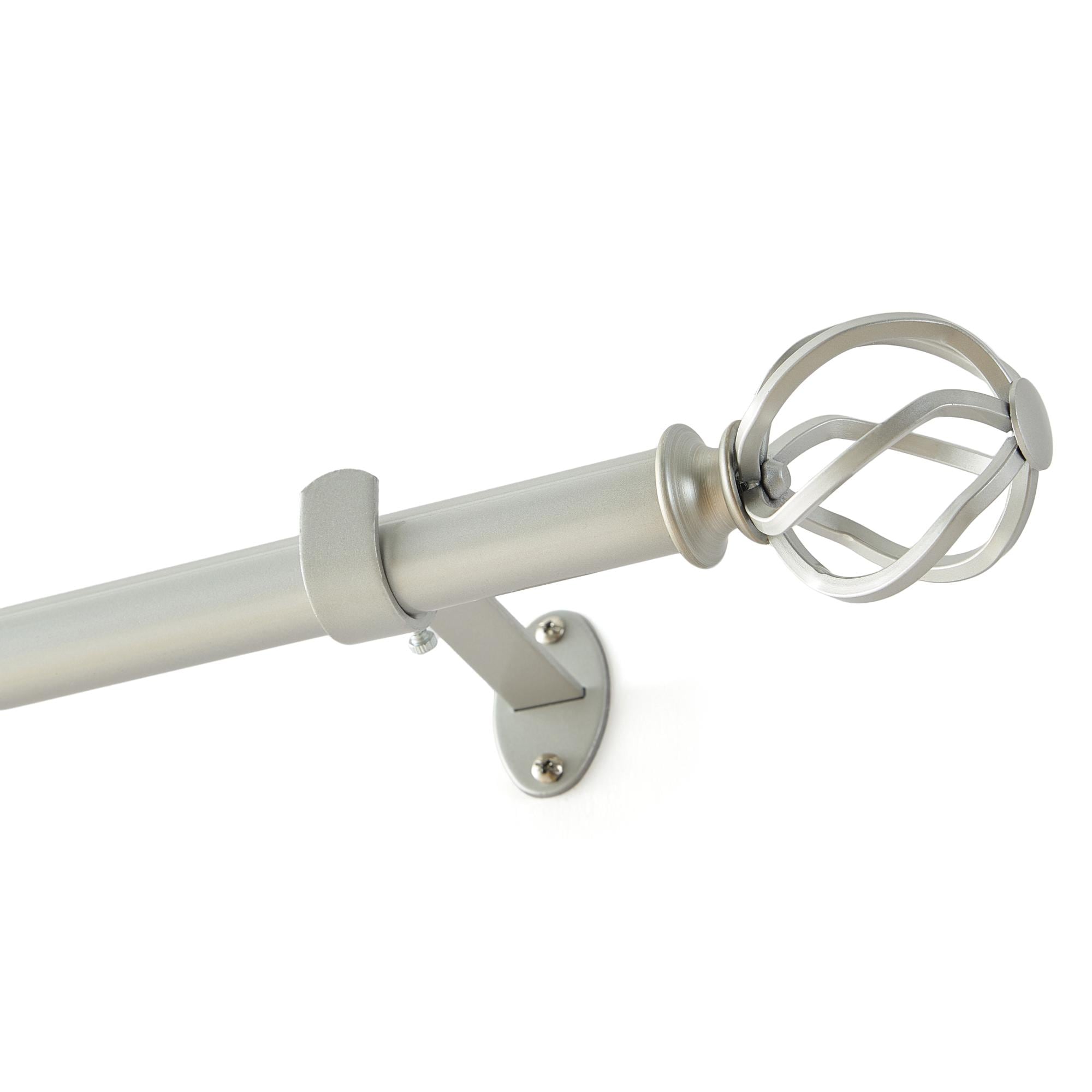 Threadmade Walker 1 Single Curtain Rod with Cage Ball Finial Polished ...