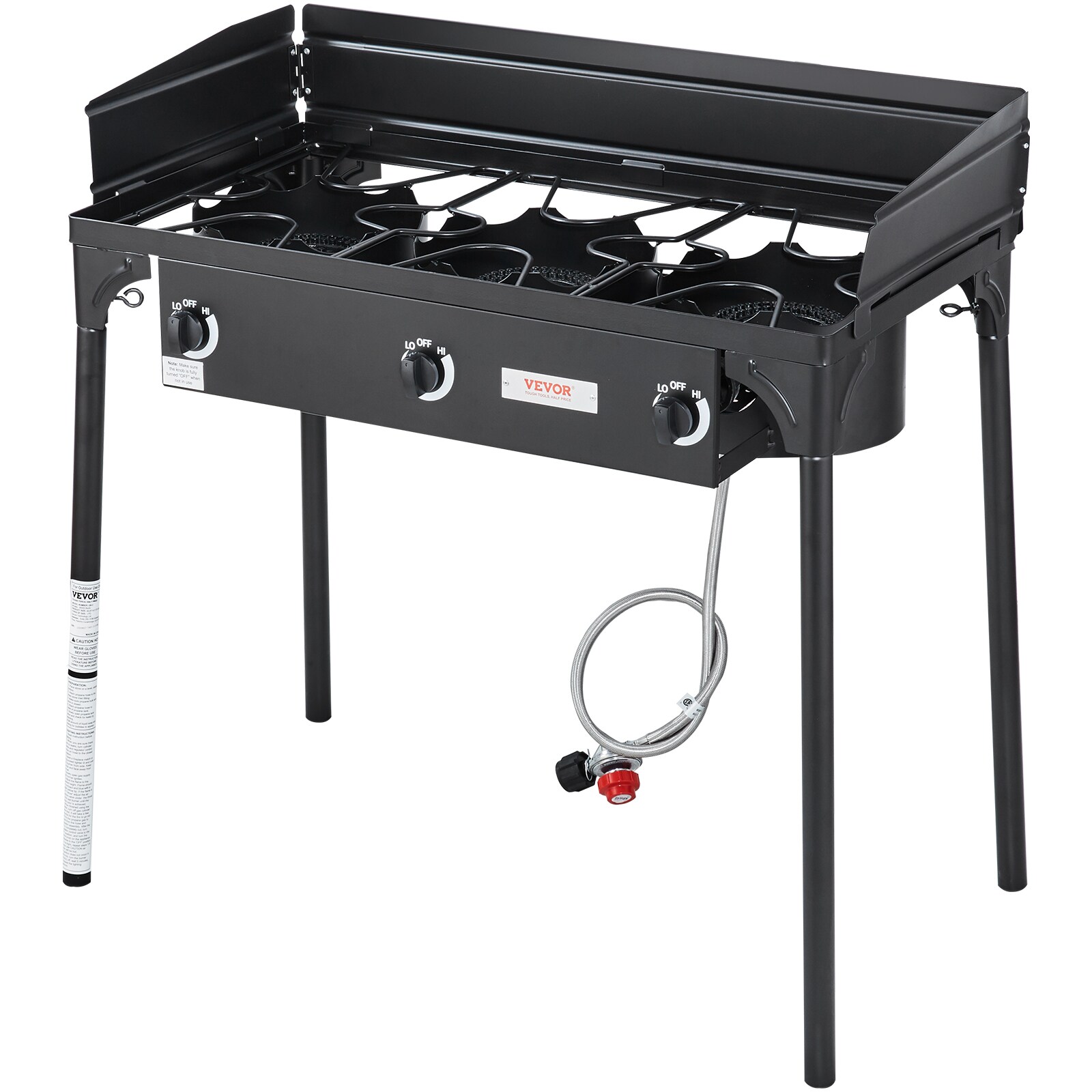 VEVOR HWRQL90000BTUBKS6V0 3 -Burner Propane Push and turn Steel Outdoor burner