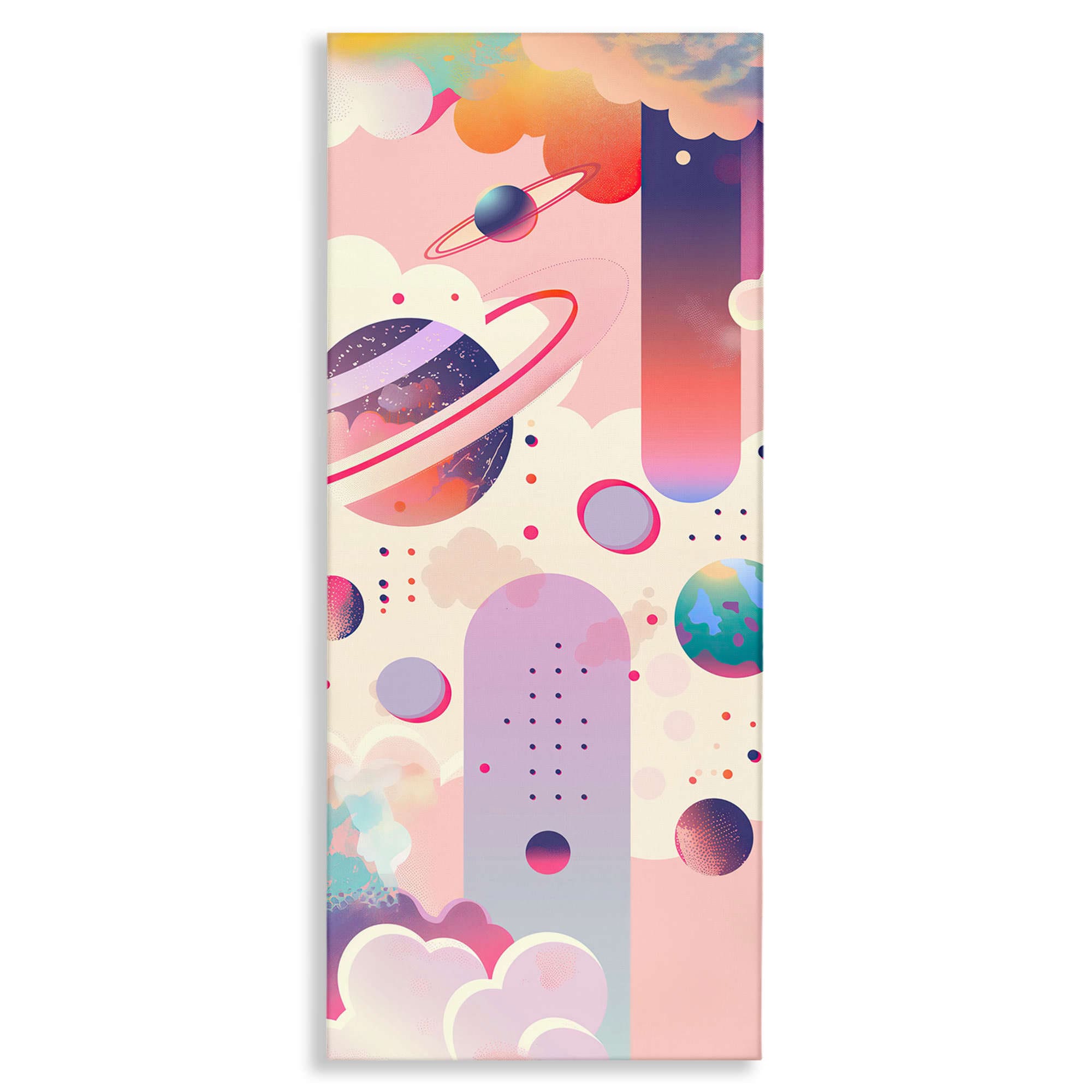 Stupell Industries BT-301-CN-17X40 Surreal Geometric Planets Scene Canvas Wall Art By Wumples 17 x 40