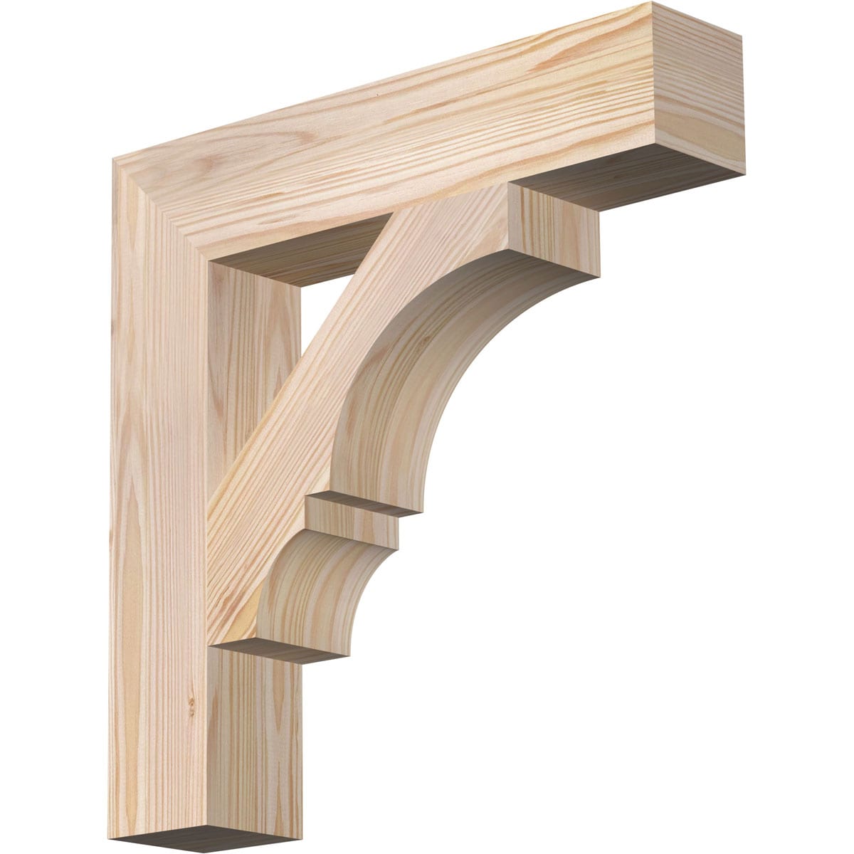 Ekena Millwork BKT04X18X18BOA05SDF Balboa block smooth 3-1/2-in x 18-in x 18-in Douglas fir Brown Wood Standard bracket