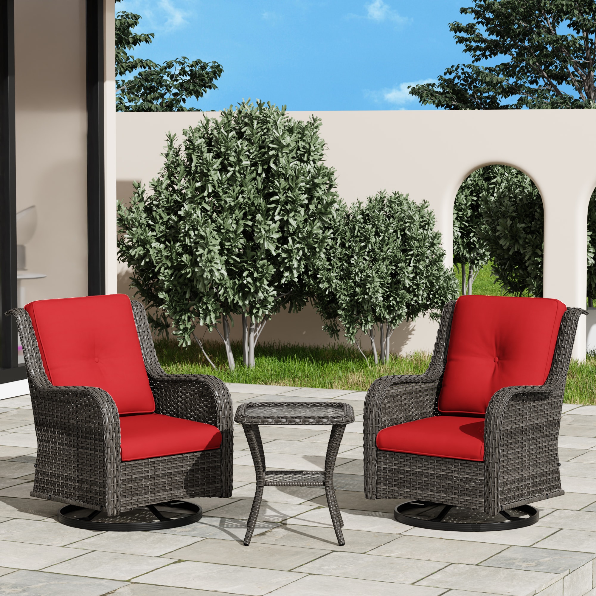 Gardenbee HGL-M01-RED Patio-Conversation-Sets - View #9