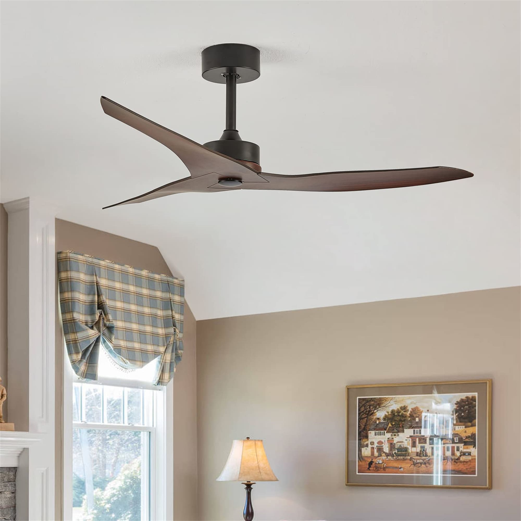 BABOOM BOM-P204464-OR 52-in Brown with ABS Blades Ceiling Fan Without Light - Remote Included ( 3 -Blade )