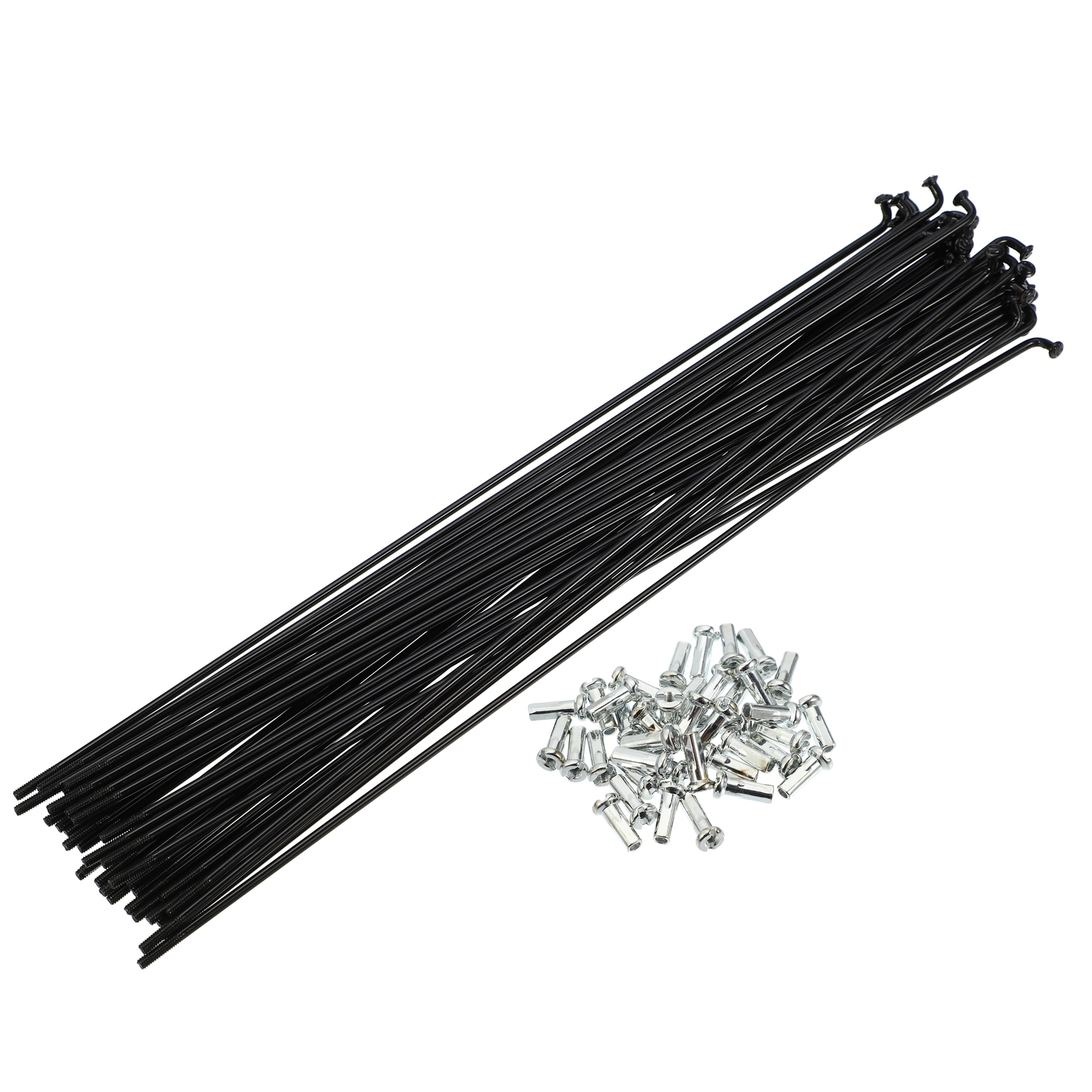 Unique Bargains 40pcs 14G J Bend 218mm x 2mm Bike Bicycle Spokes with Nipples Steel Black