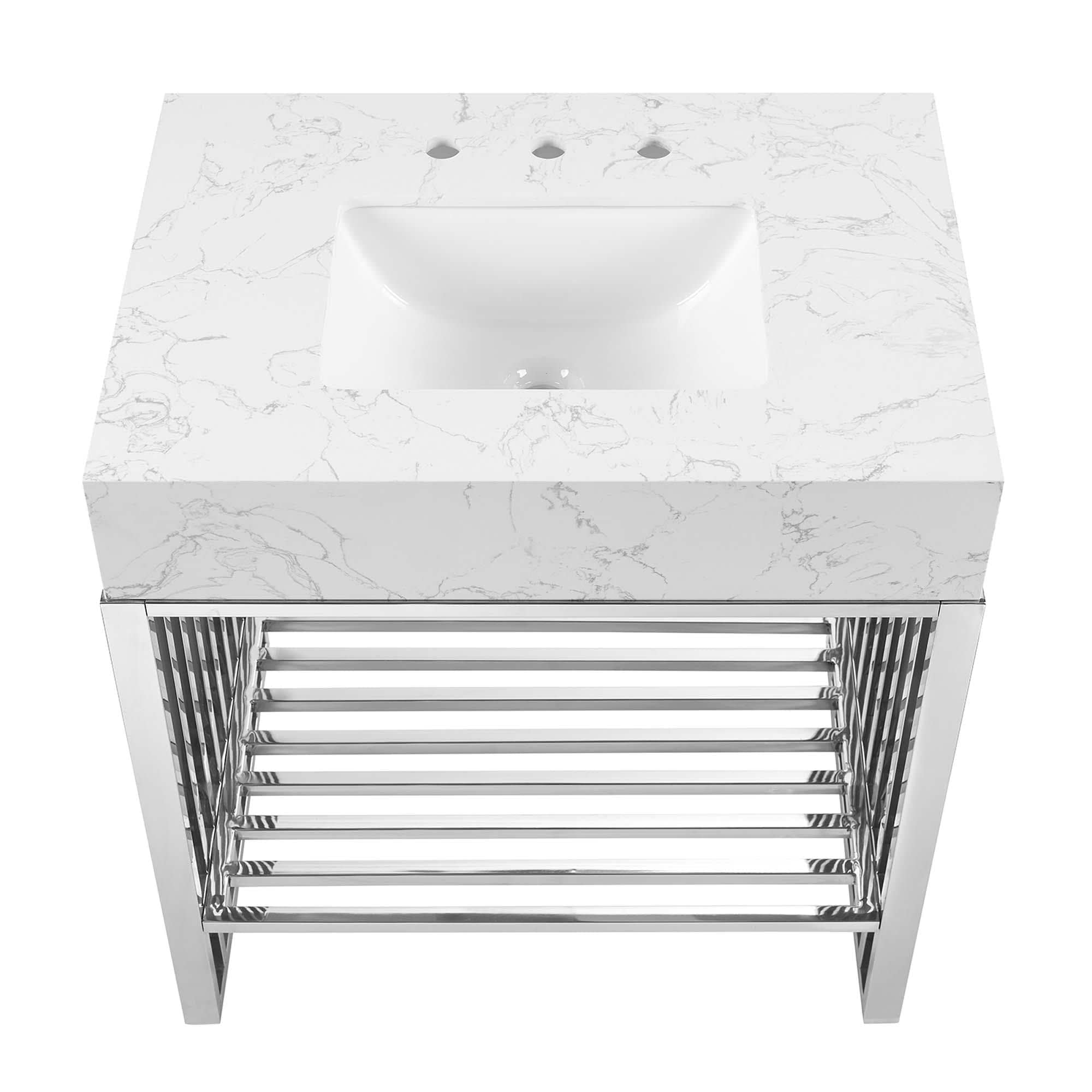 Modway EEI-6105-WHI-SLV Bath-Vanity-Combo - View #7