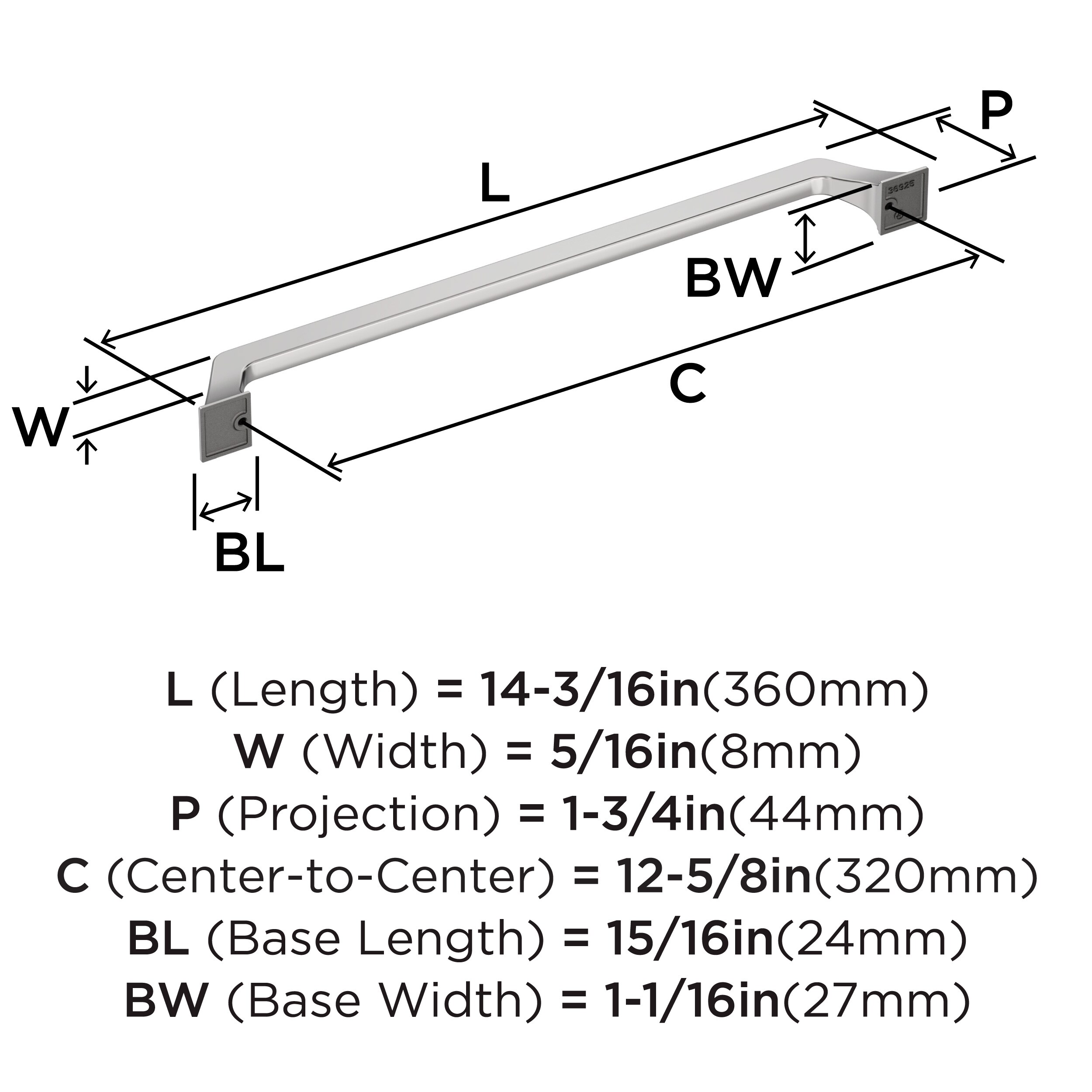 Amerock BP3692526 Cabinet-Pulls - View #3