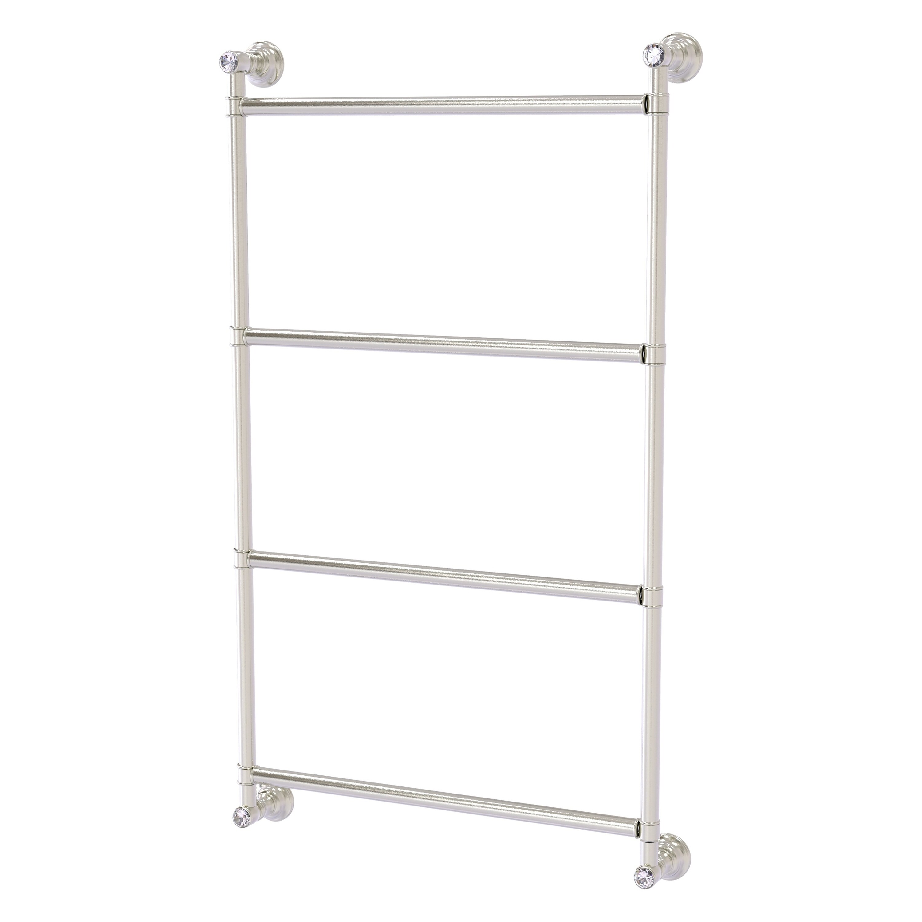 Allied Brass CC-28-18-SN Carolina Crystal 18-in double Satin Nickel Wall mount Double Towel Bar