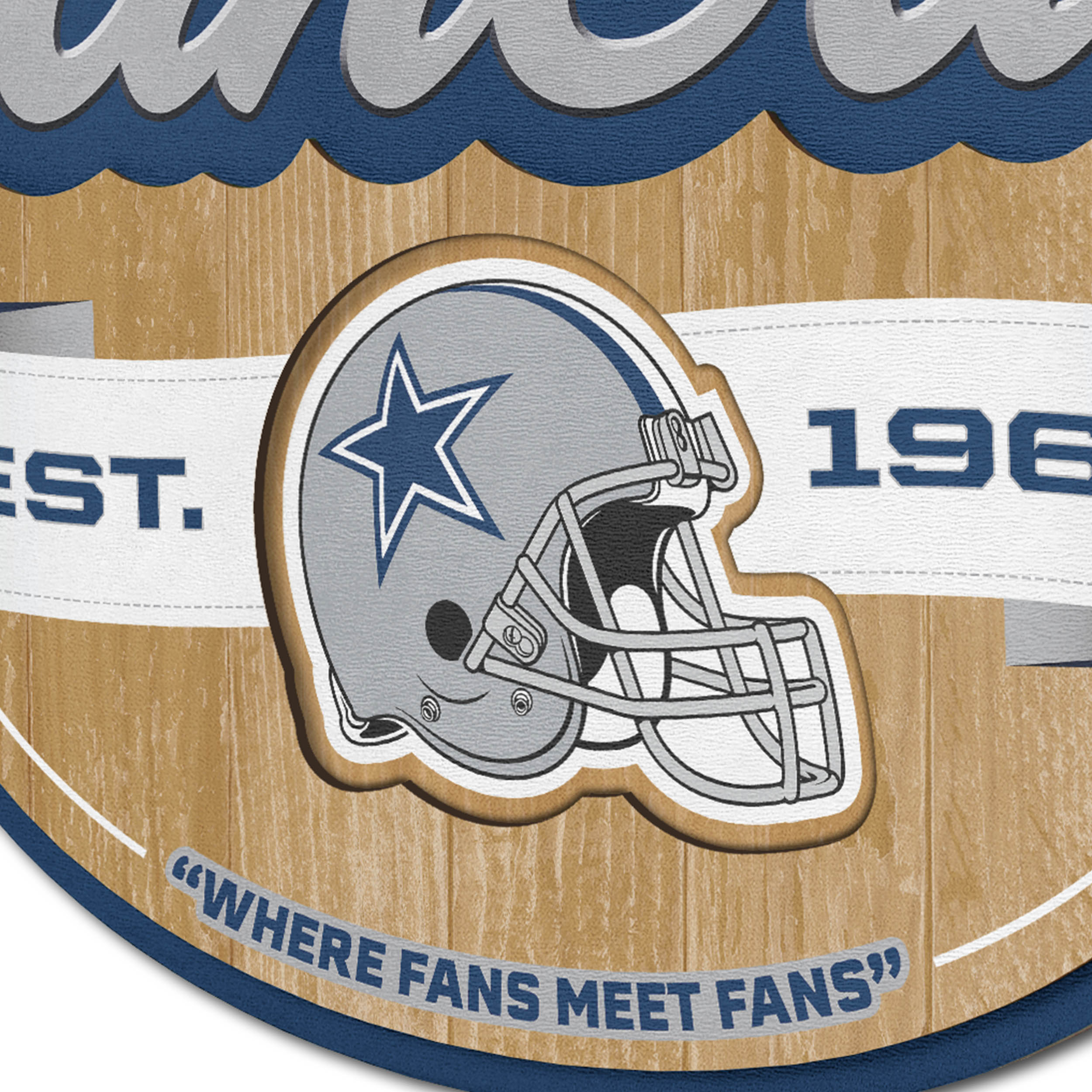 DALLAS FOOTBALL Logo Wall Art Sign Man Cave