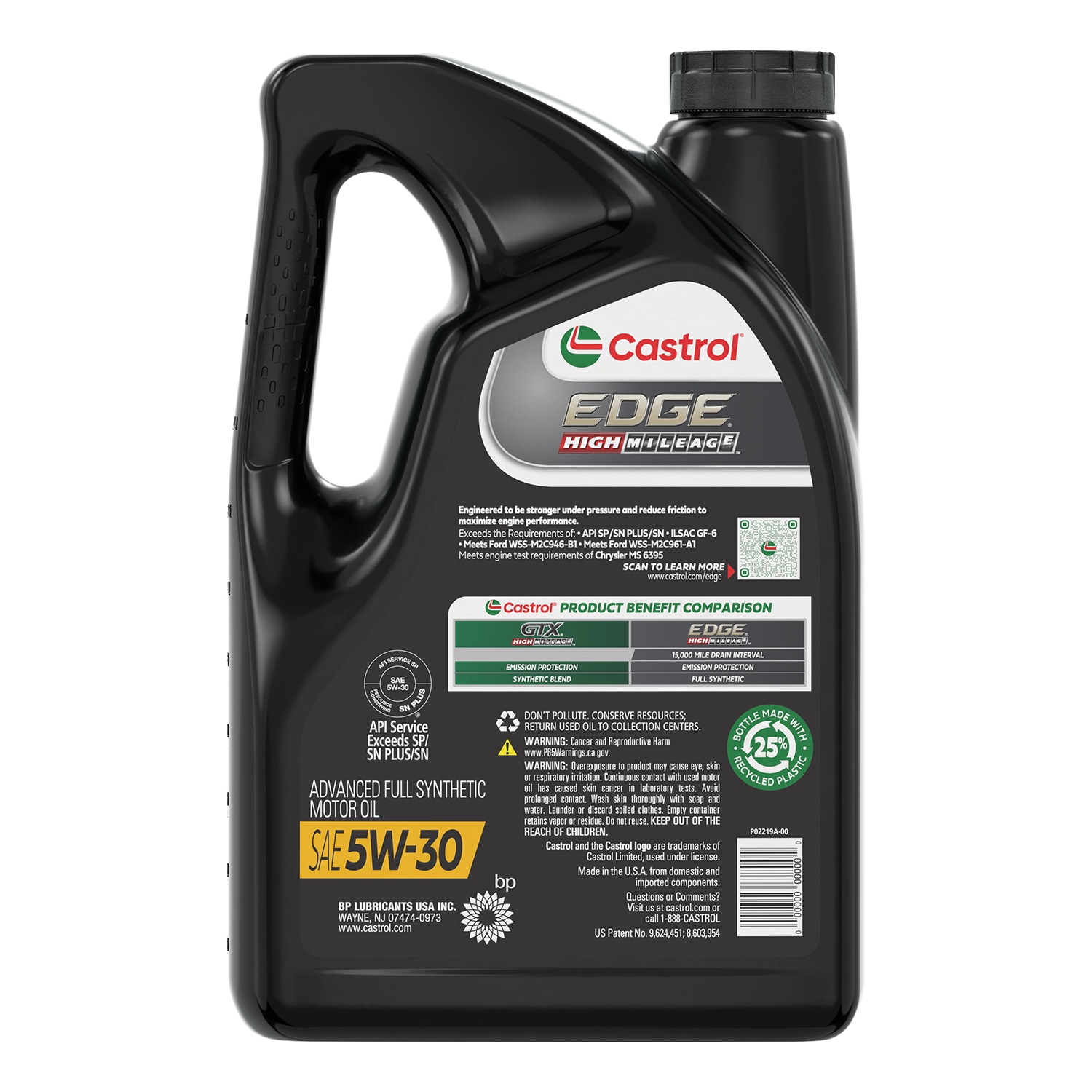CASTROL Edge High Mileage 5w-30 5 Qt in the Motor Oil u0026 Additives  department at Lowes.com