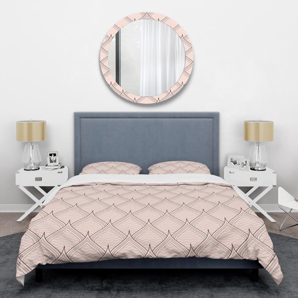 Designart BED24494-K 3 -Piece Pink King Duvet cover Set