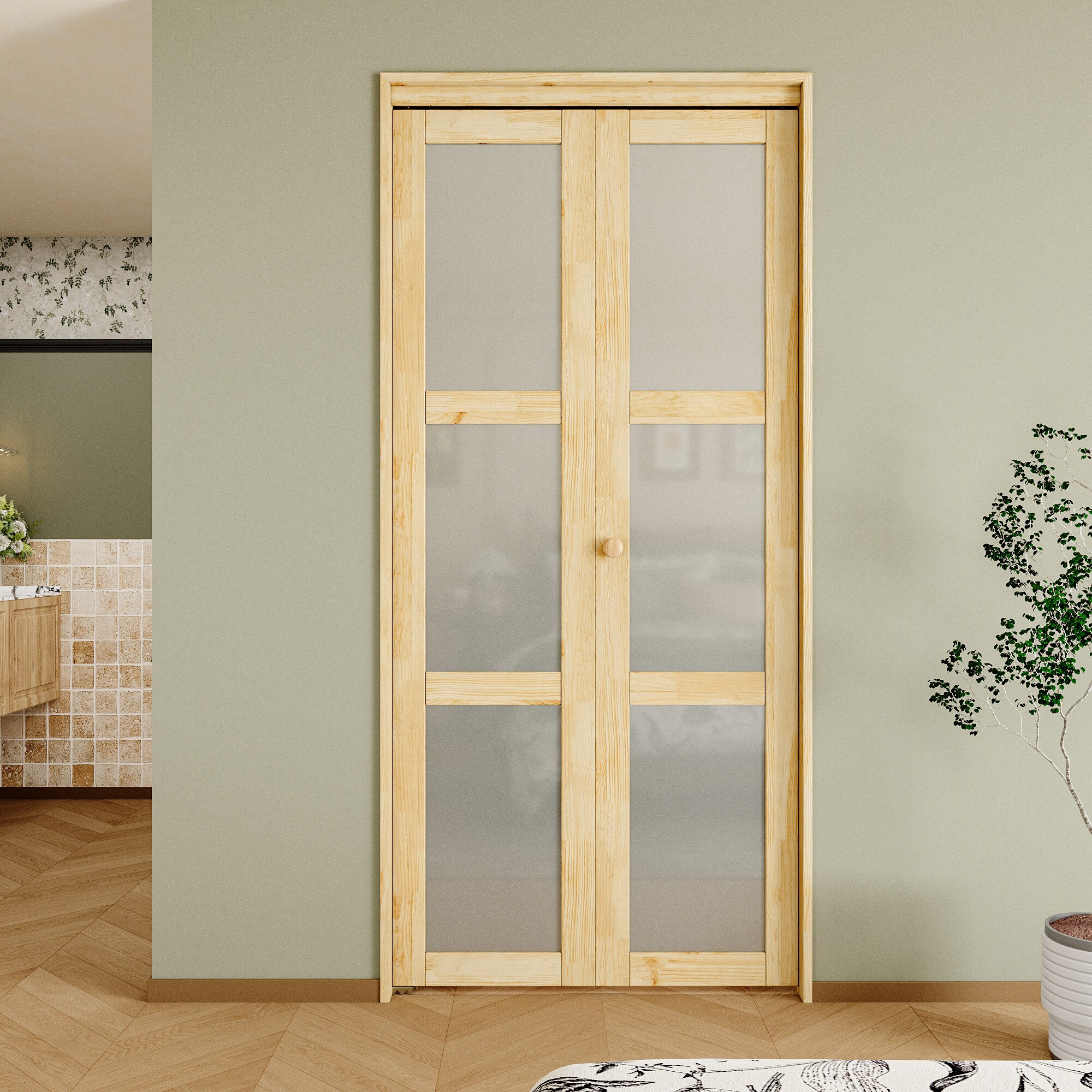 JUJUBON IN-CD-BIPW-3L-BF-36 Bifold-Sliding-Closet-Doors - View #2