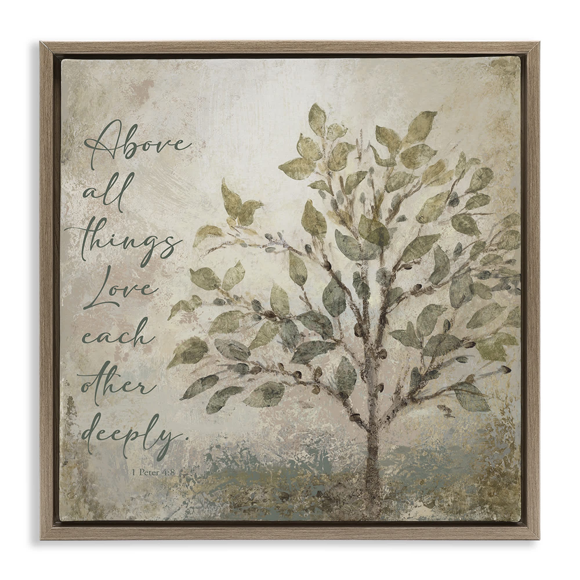 Stupell Industries BS-826-FFE-24X24 Rustic Love Each Other Deeply Floating Frame design by John Spaeth
