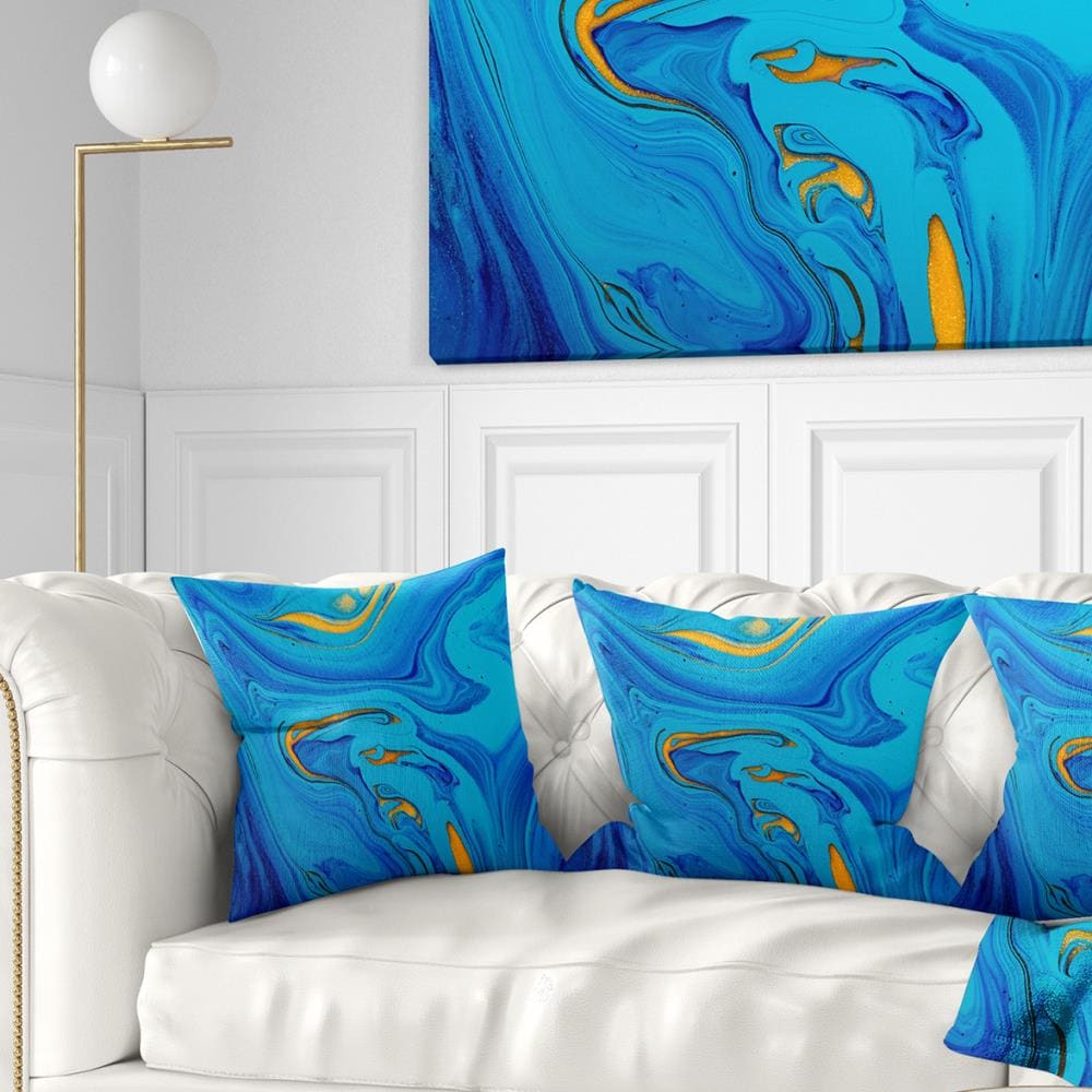 Designart CU9988-18-18 18-in x 18-in Blue Indoor Decorative Pillow