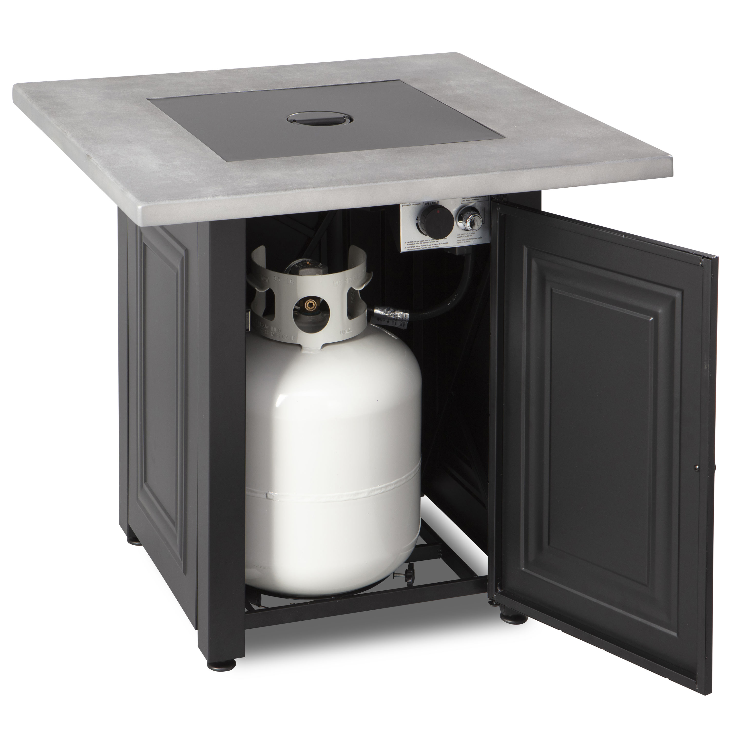 Wakefield Black and Grey Steel Gas Fire Pit Table