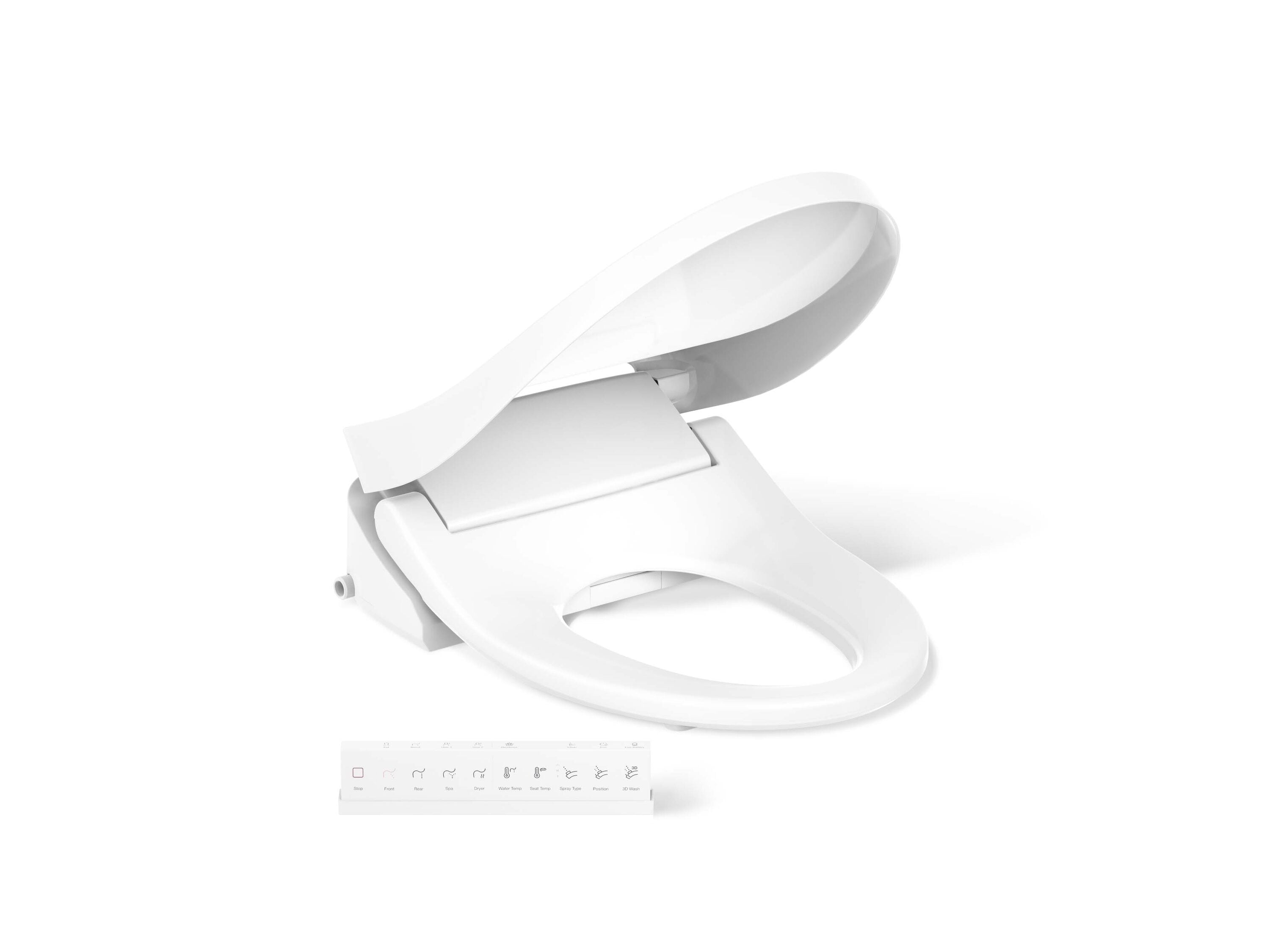 KOHLER 28119-0 PureWash E815 Plastic White Elongated Smart Soft Close Heated Bidet Toilet Seat
