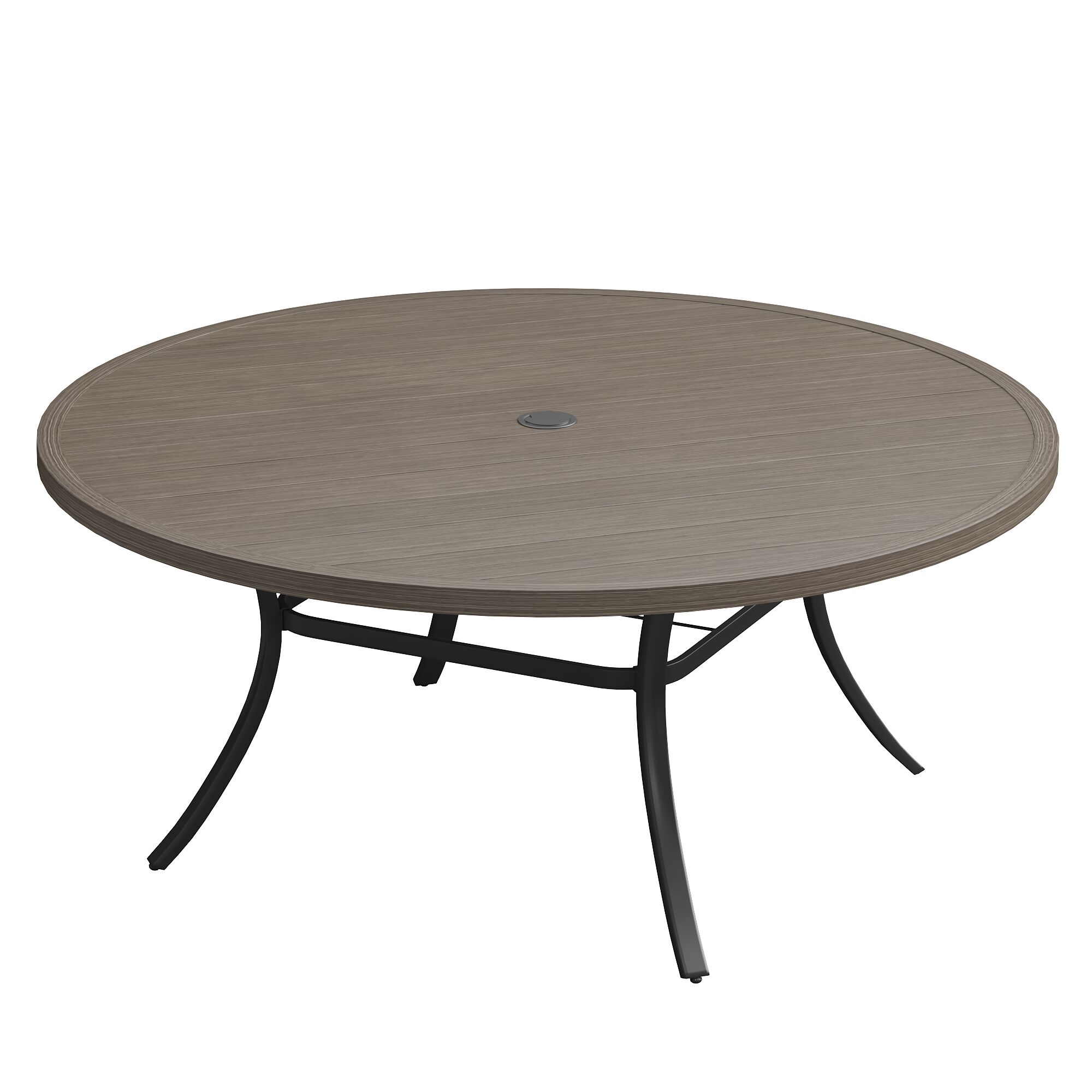 VICLLAX 8-10 Persons Metal Patio Table Round Outdoor Dining Table