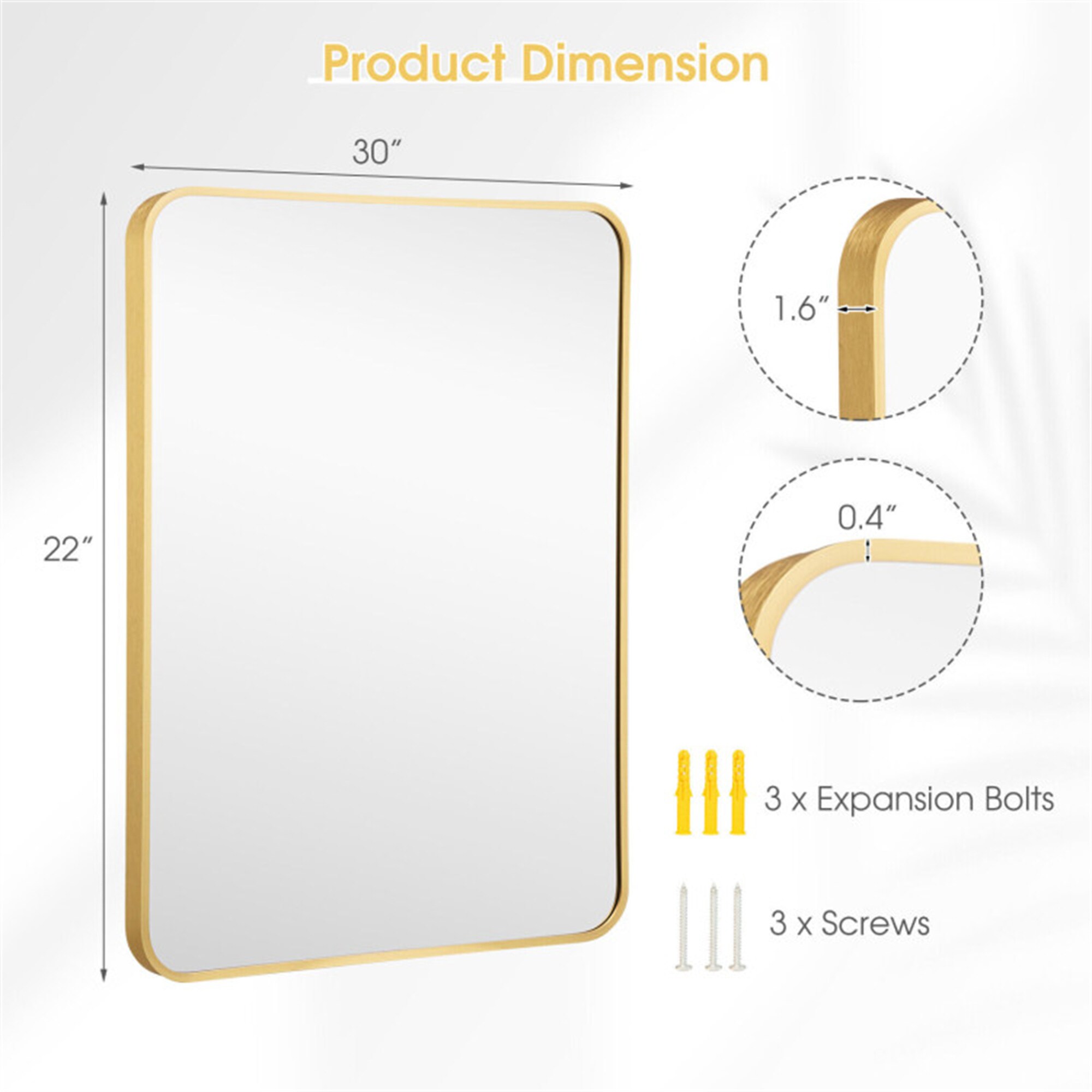 BABOOM BOM-10611GD-CO Framed-Bath-Mirrors - View #3