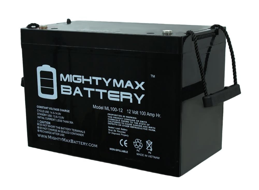 Mighty Max Battery 12V 100Ah Battery for Renogy PV Solar Panels