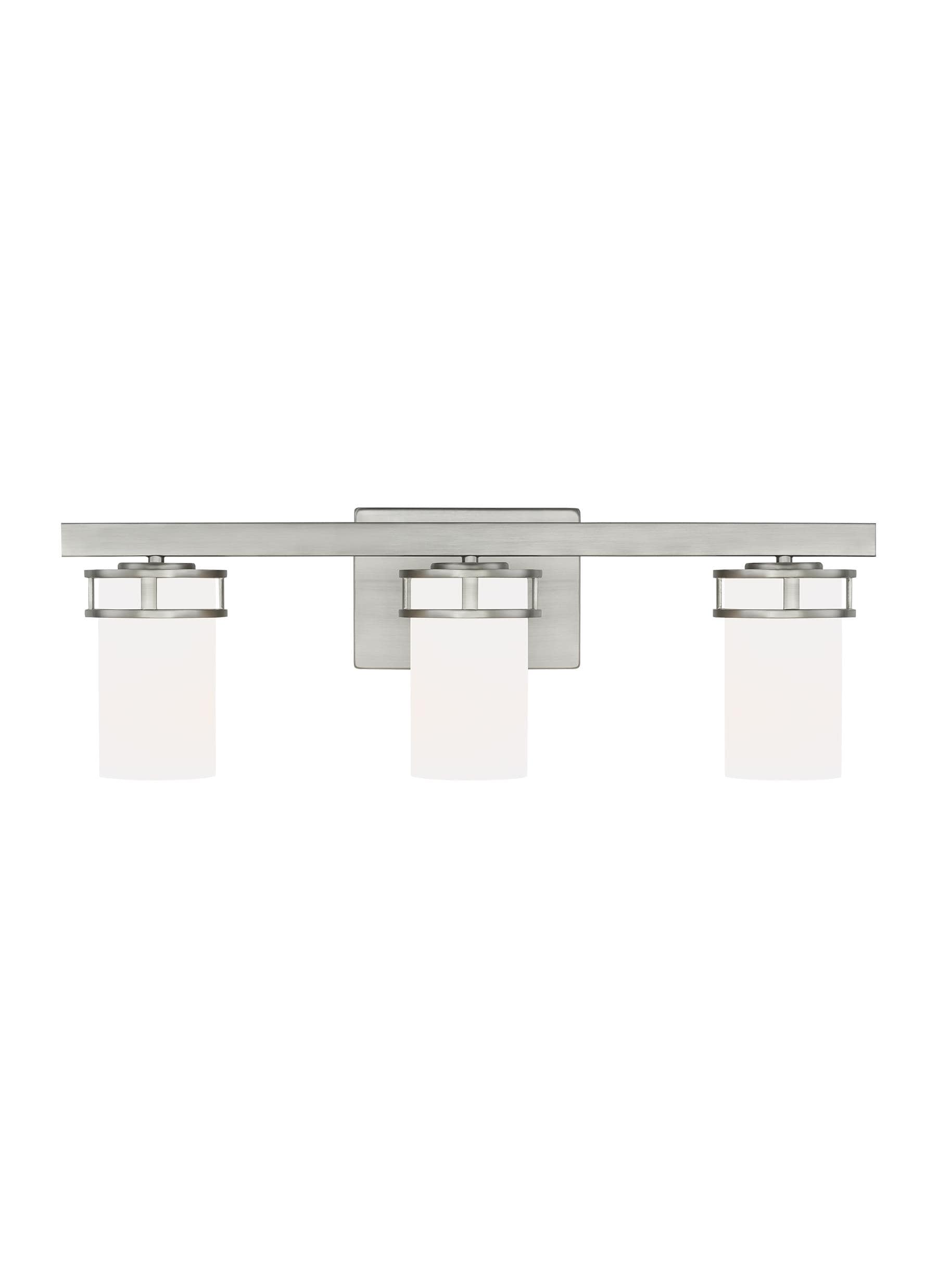 Generation Lighting 4421603-962 Robie 24-in 3 -Light Brushed Nickel Craftsman Vanity light