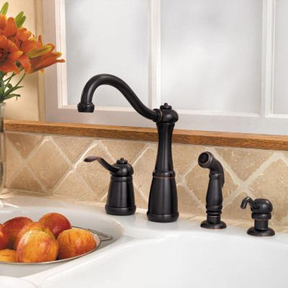 Pfister Marielle Tuscan Bronze Single Handle High Arc Kitchen Faucet At   16802017 