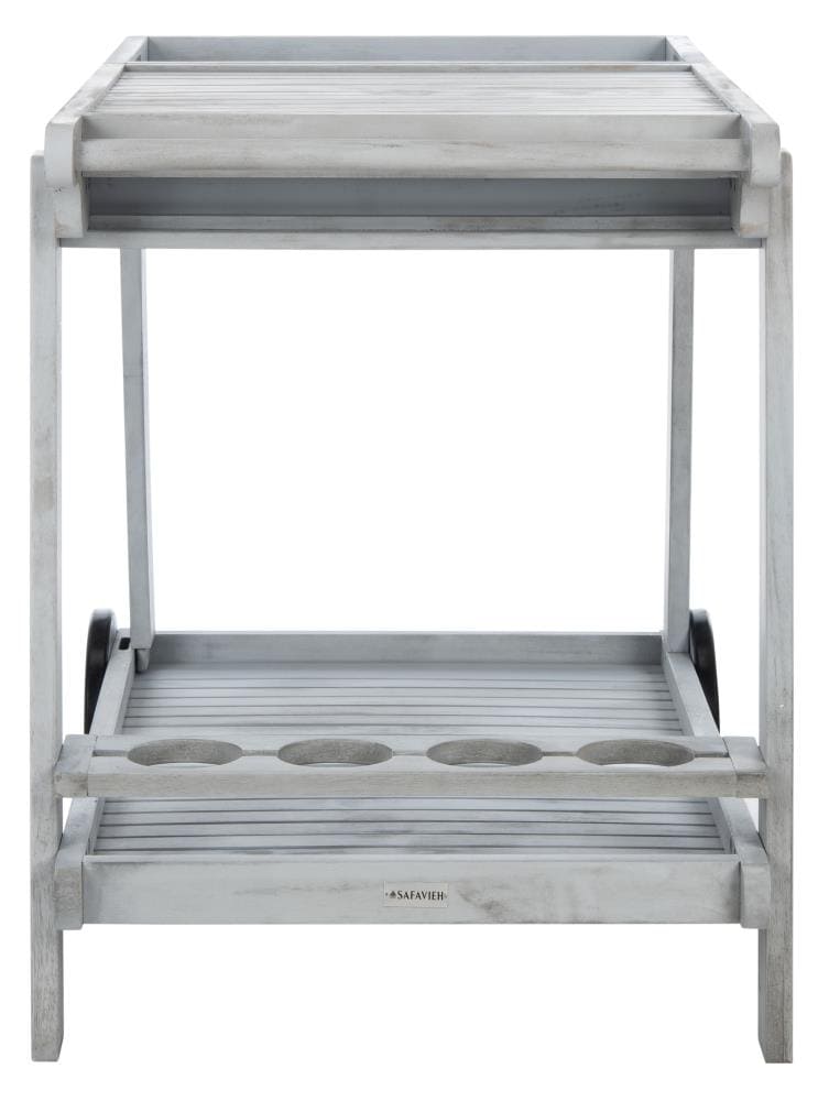 Safavieh Orland Gray Acacia Outdoor Serving Cart PAT7010B at Lowes.com