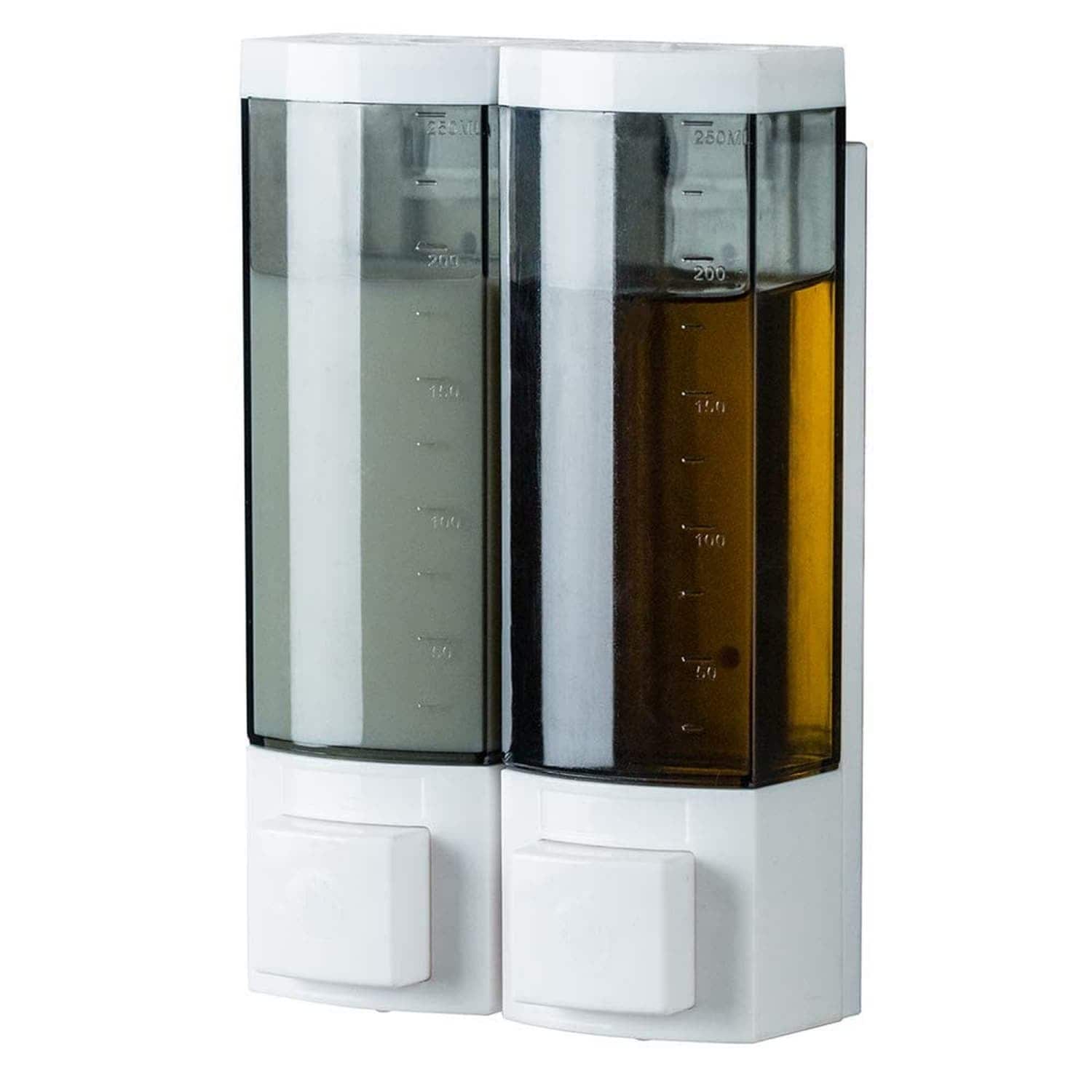 Angel Sar Gray Wall Mount Soap Dispenser with ABS Plastic and Resin for Bathroom