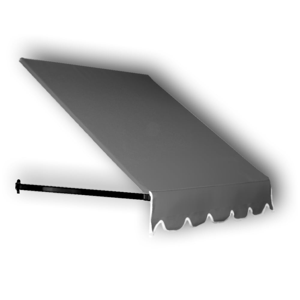 Awntech CH32-5GUN Charleston 64.5-in Wide x 24-in Projection x 36-in Height Fabric Gunmetal Solid Fixed Window/Door Awning