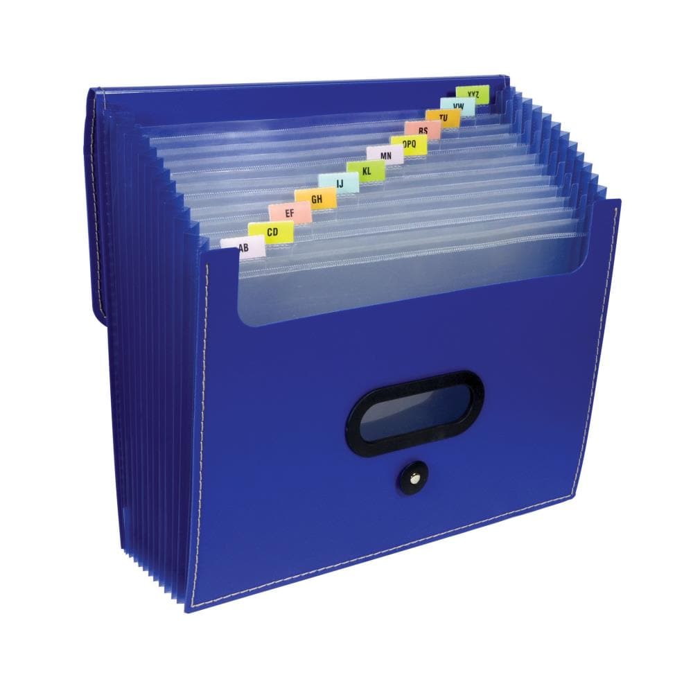 C-Line CLI48015 Blue Polypropylene 12-in x 13-in Elastic Expanding File Folder