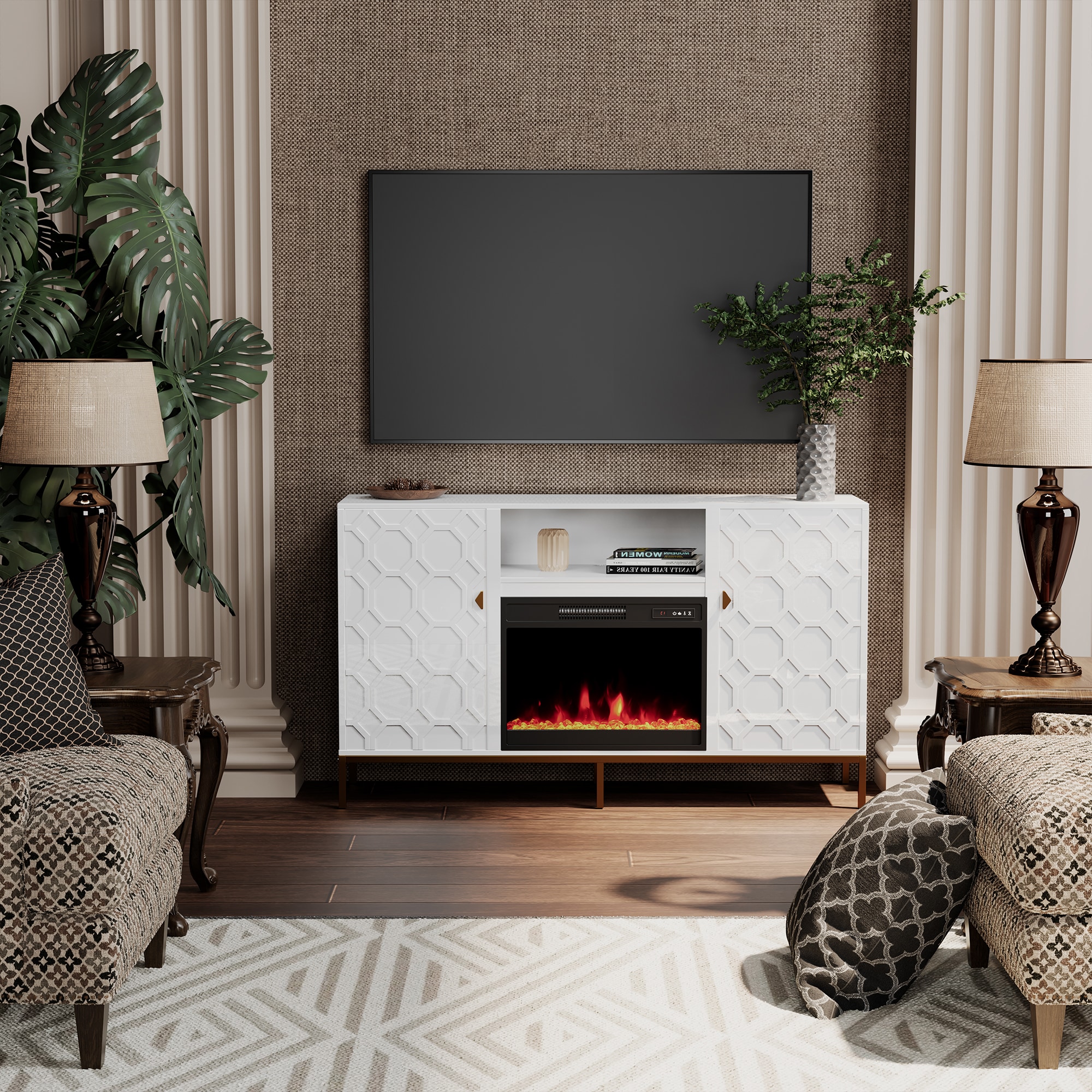 Clihome CL-JH0523-WH Electric-Fireplaces - View #3