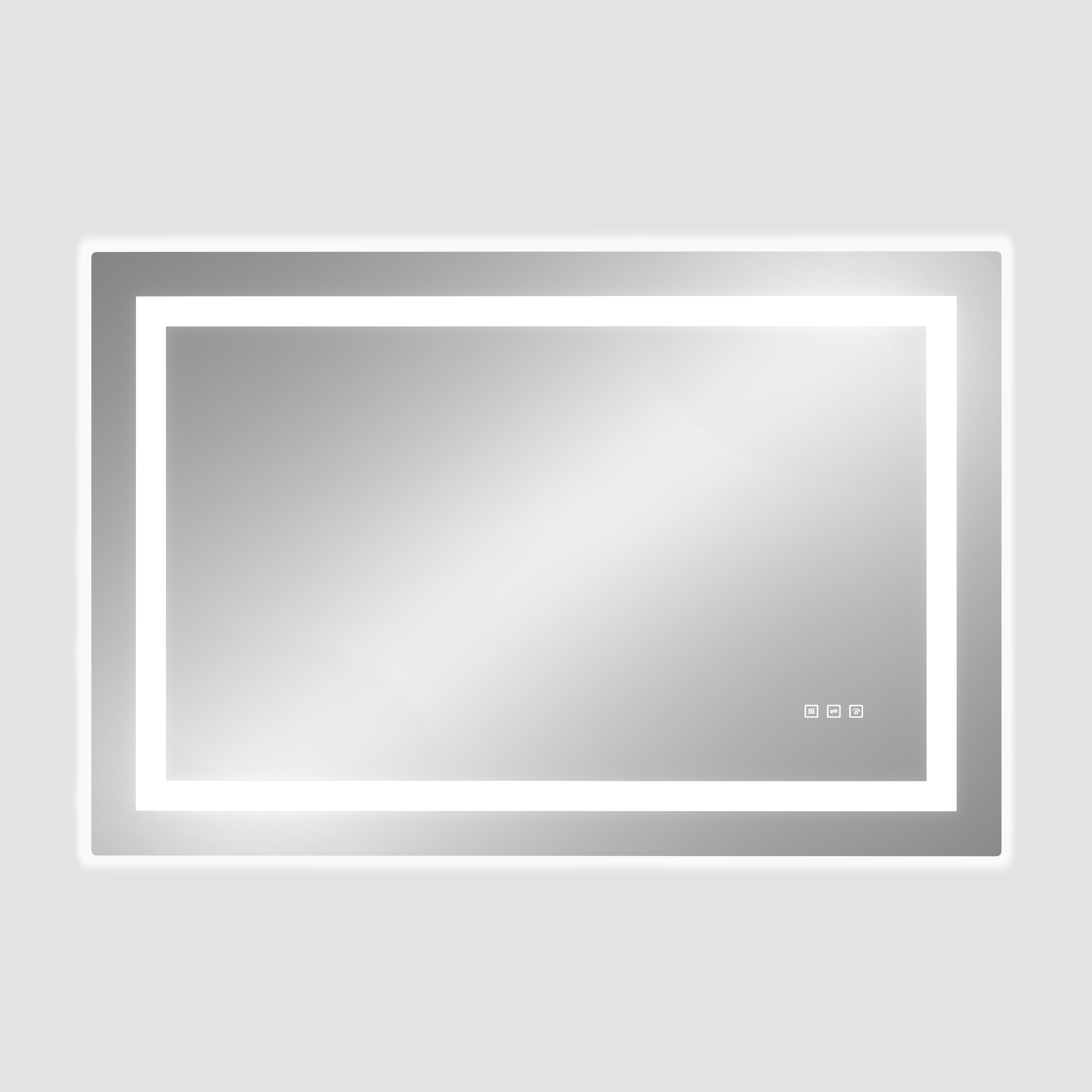 CASAINC 30 x 48 Inch Bathroom Mirror Polished Frameless Rectangle Dimmable LED Lighted Fog Free Bathroom Vanity Mirror