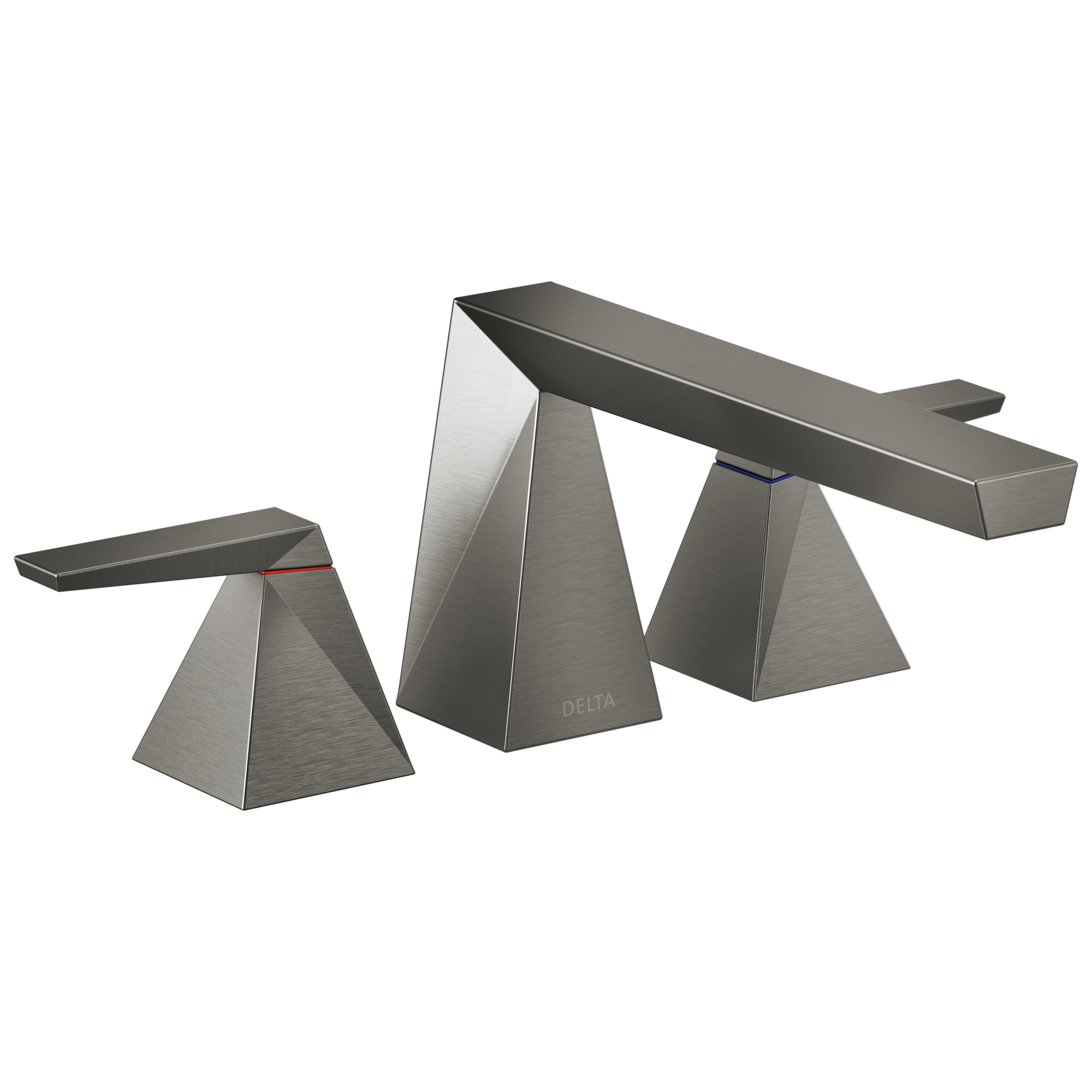 Delta T2743-KS-PR Trillian Lumicoat Black Stainless 2-handle Deck-mount Roman Low-arc Bathtub Faucet