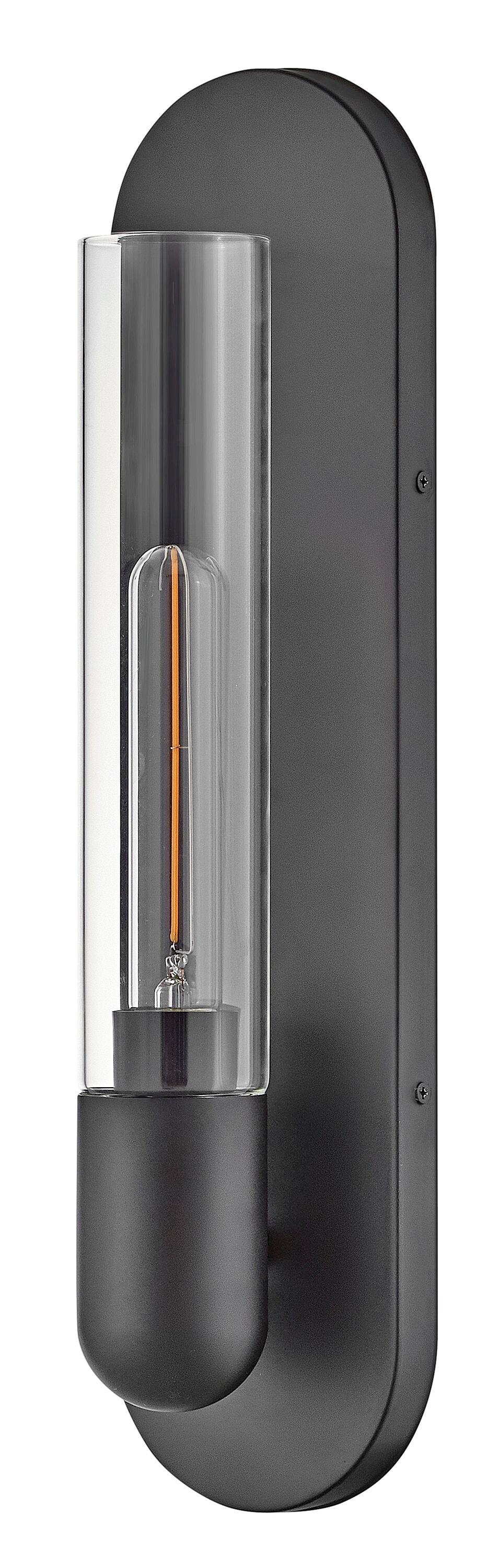 Black Dimmable Cylinder LED Wall Sconce with Clear Glass