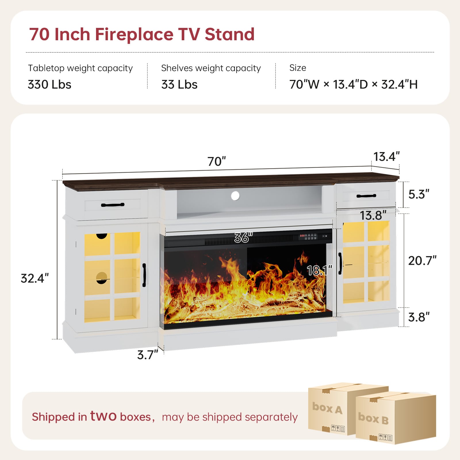 AOXUN AX-41870WB Electric-Fireplaces - View #7
