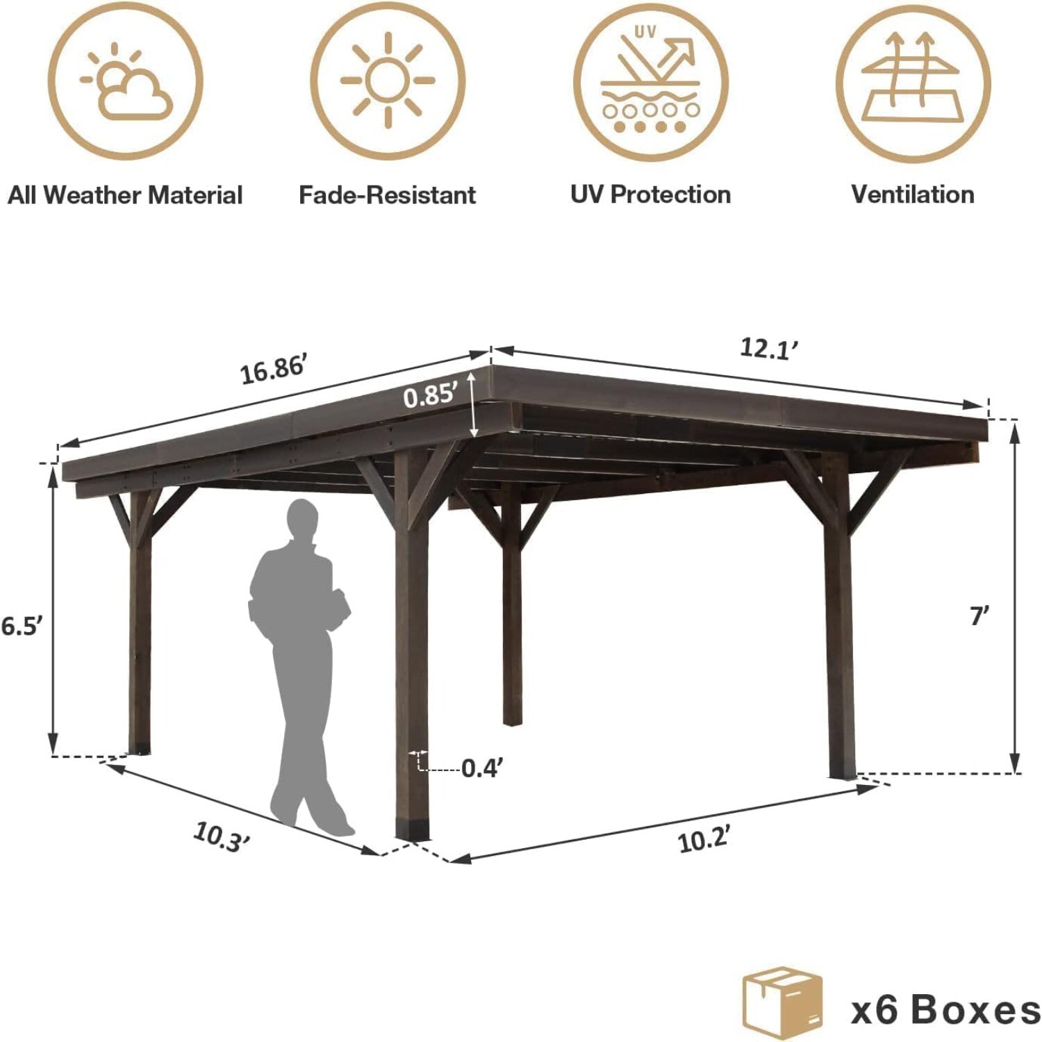 AECOJOY 16168CO-LS01 Wood-Resin-Gazebos - View #5